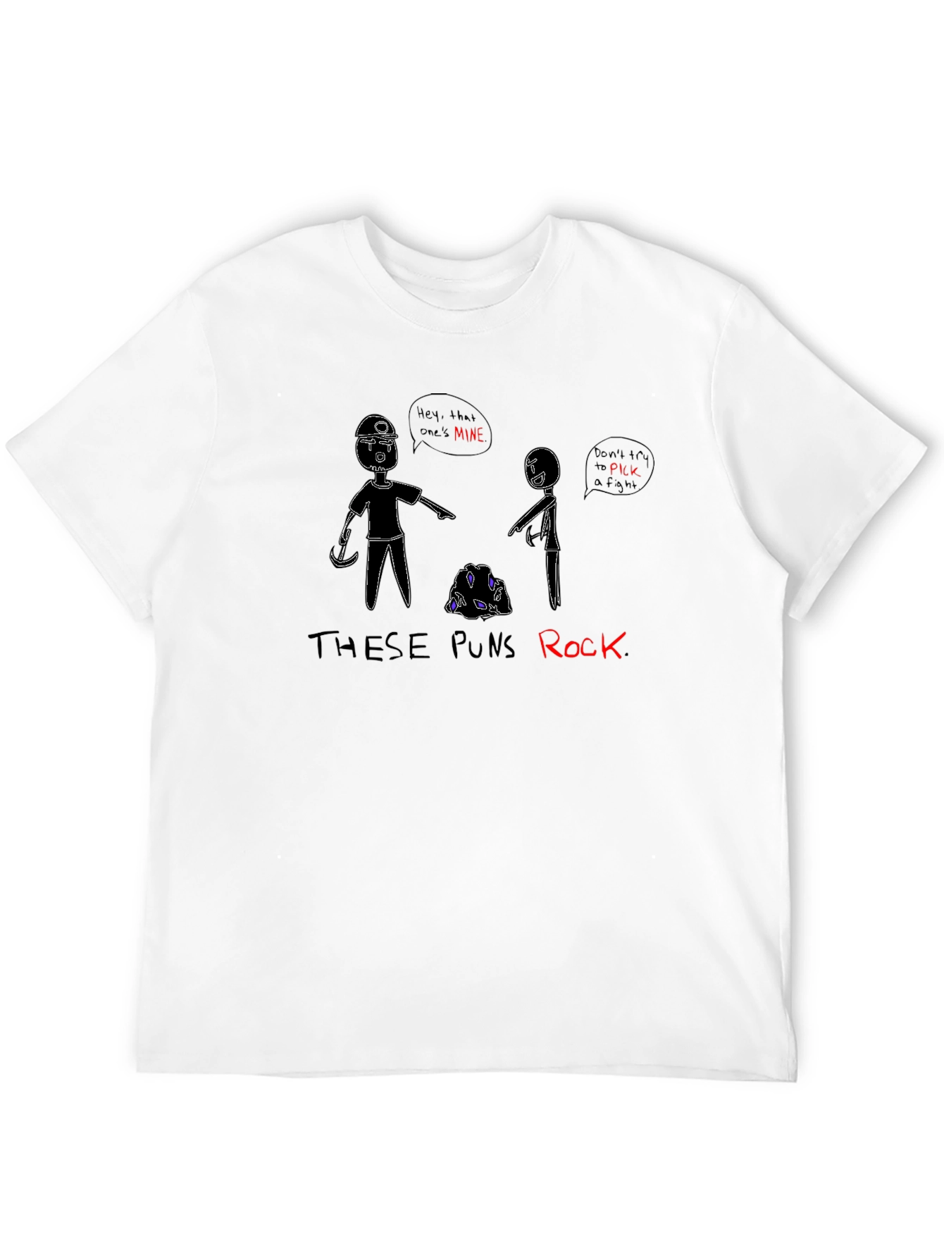These Puns Rock T-Shirt - Miner Cartoon Design