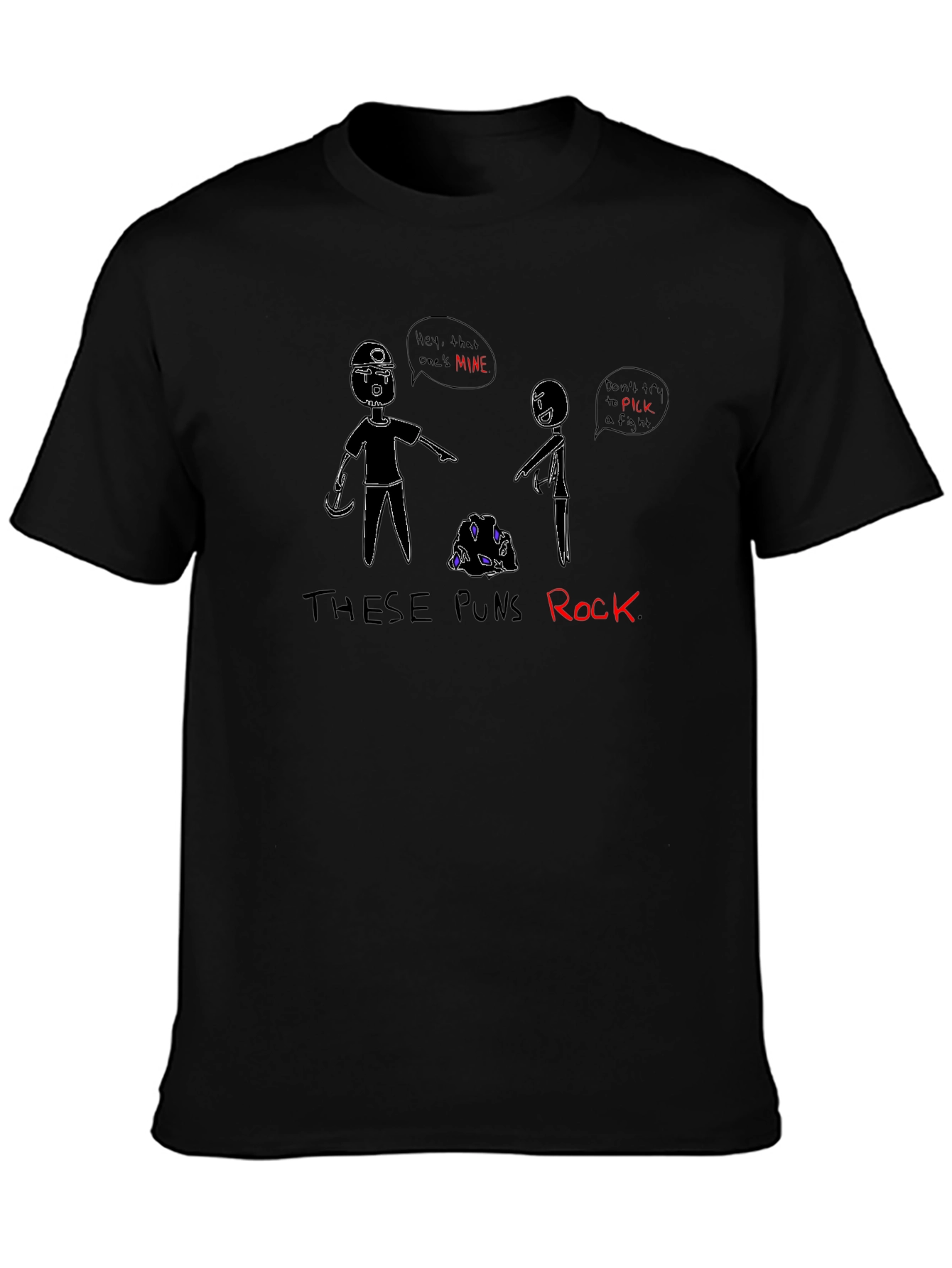 These Puns Rock T-Shirt - Miner Cartoon Design