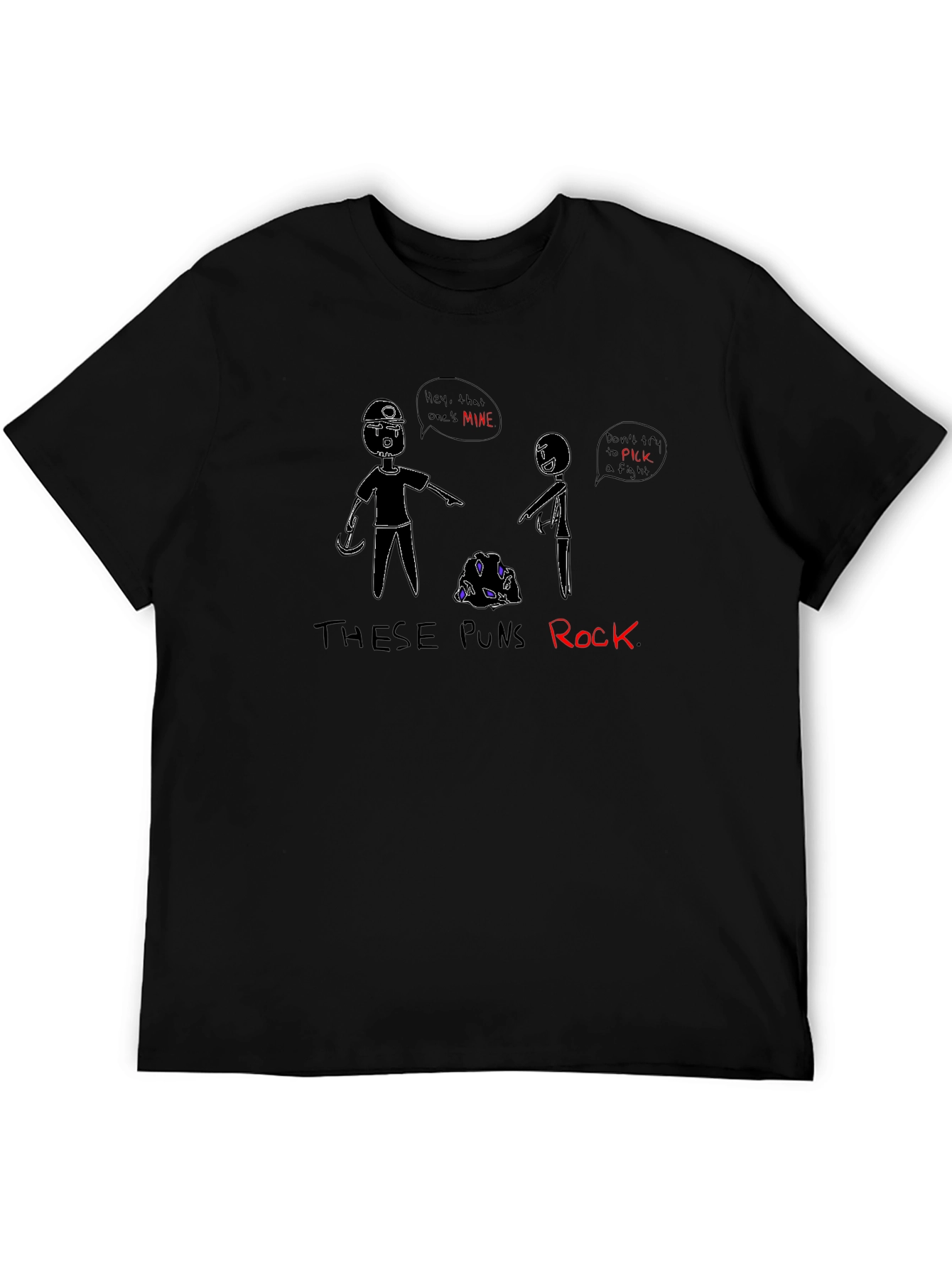 These Puns Rock T-Shirt - Miner Cartoon Design