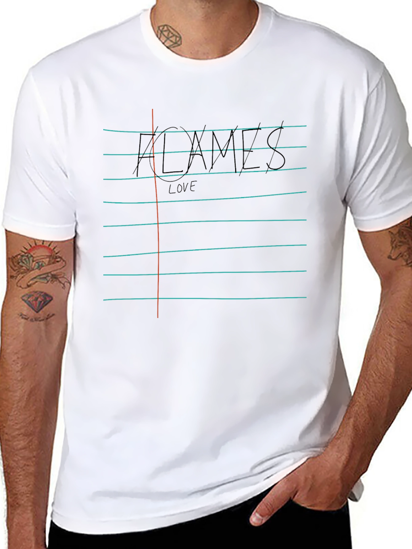 Kcxmvs Love Tee - Notebook Style Print