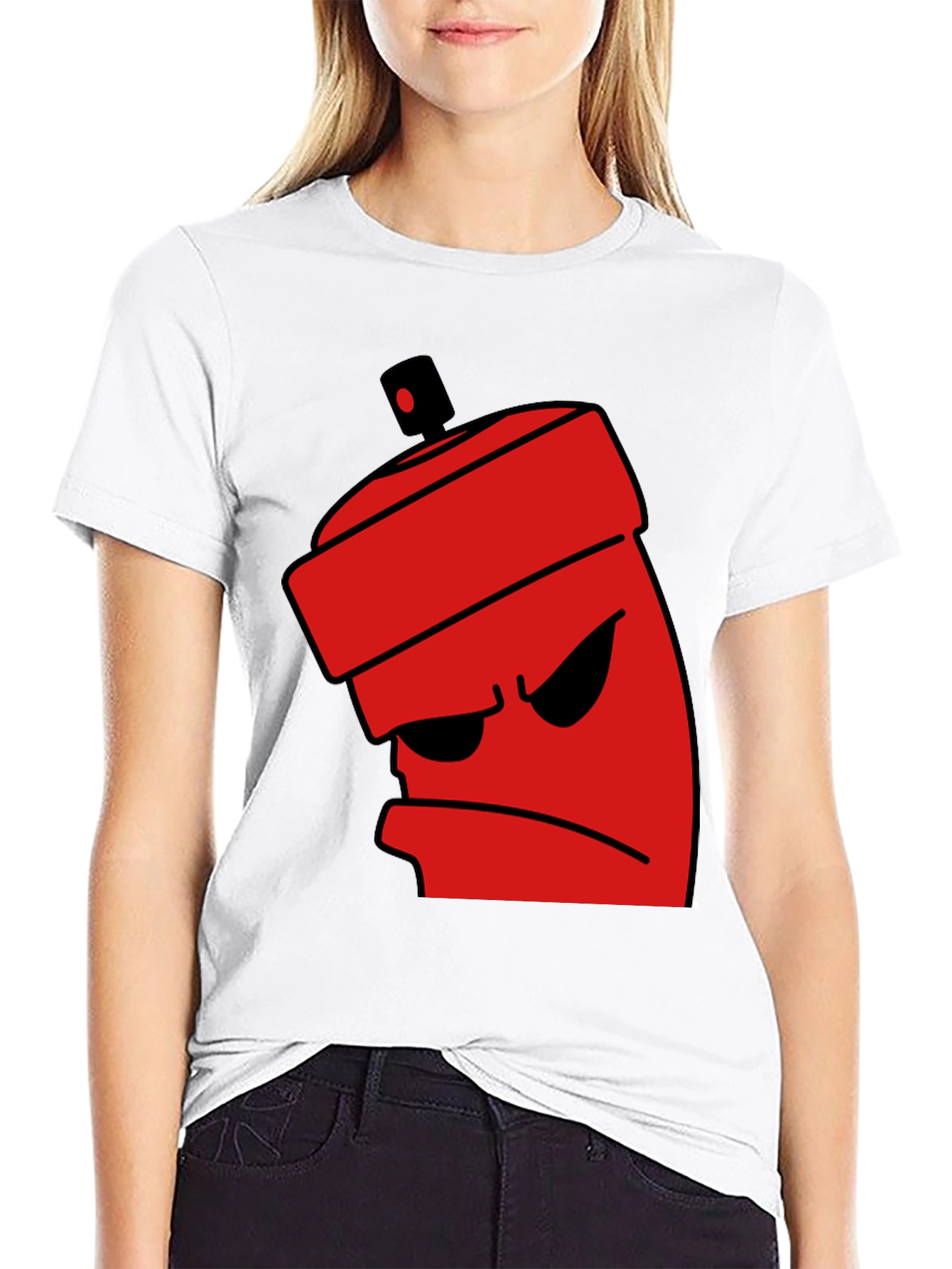 Angry Spray Can Graphic Tee - Cool Design!