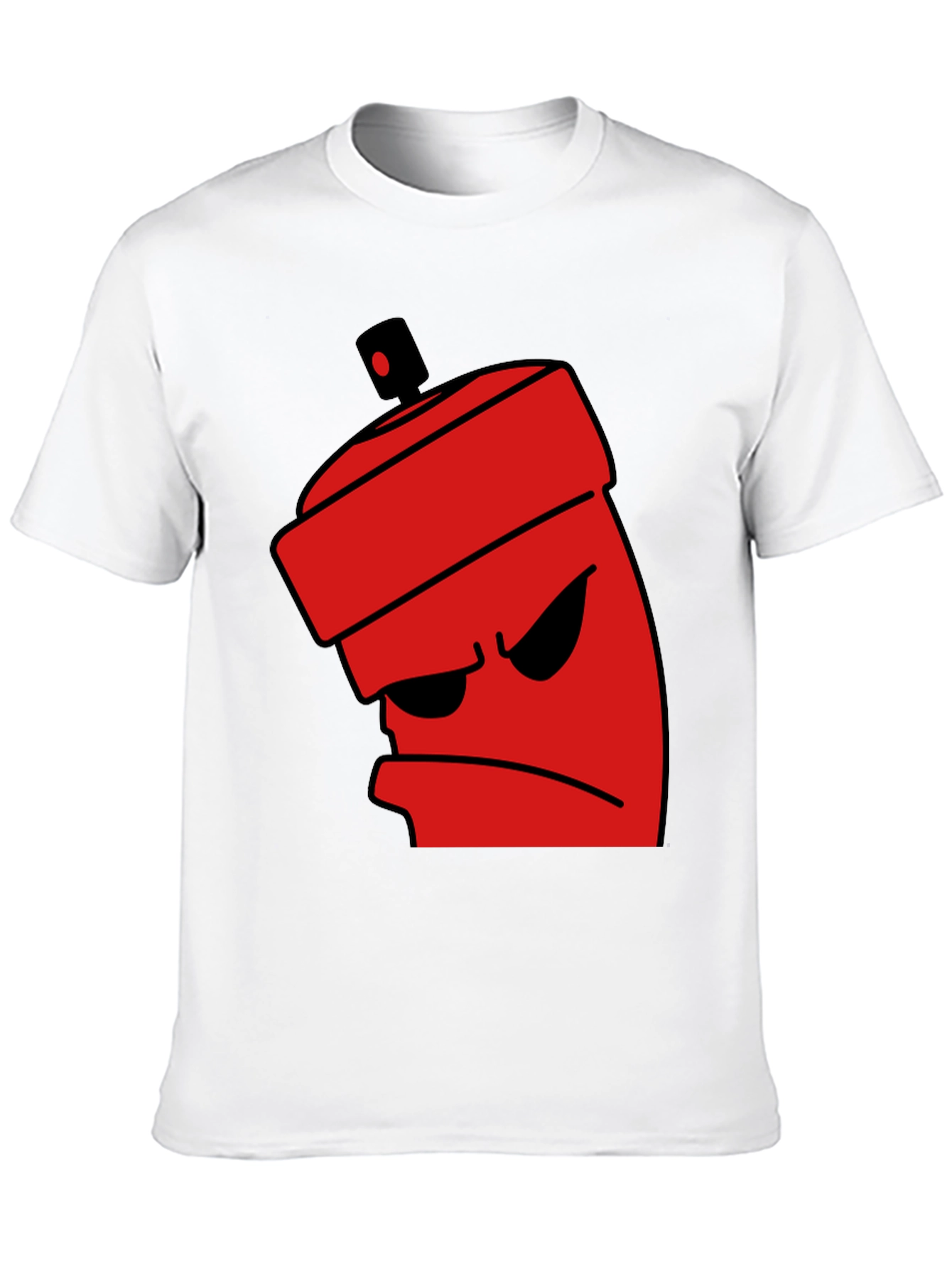 Angry Spray Can Graphic Tee - Cool Design!