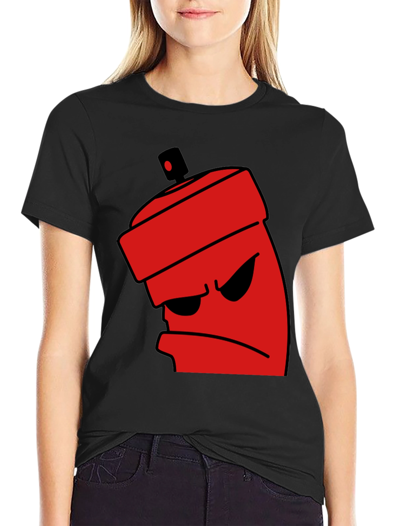 Angry Spray Can Graphic Tee - Cool Design!