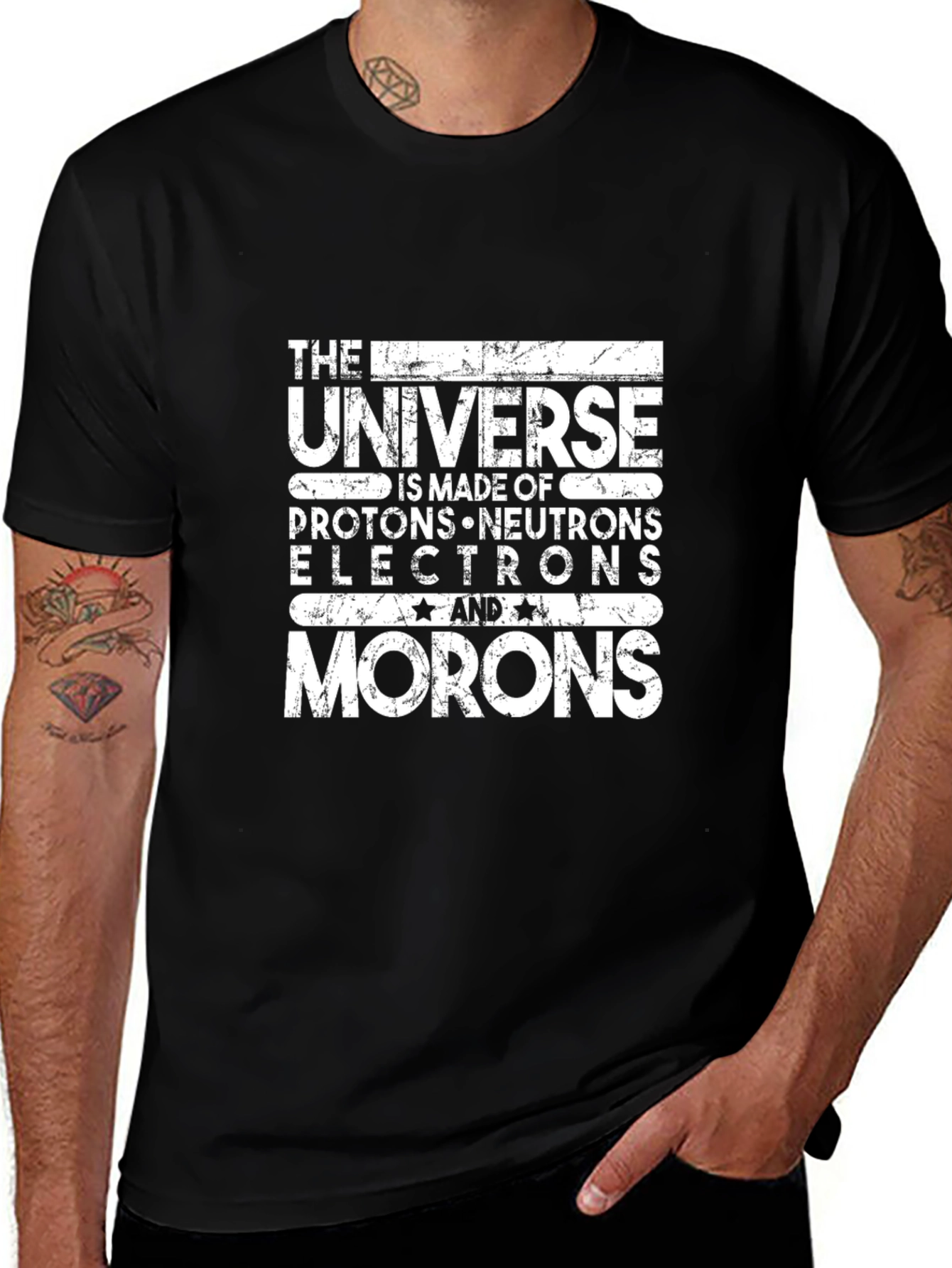 The Universe Made of Morons Black T-Shirt