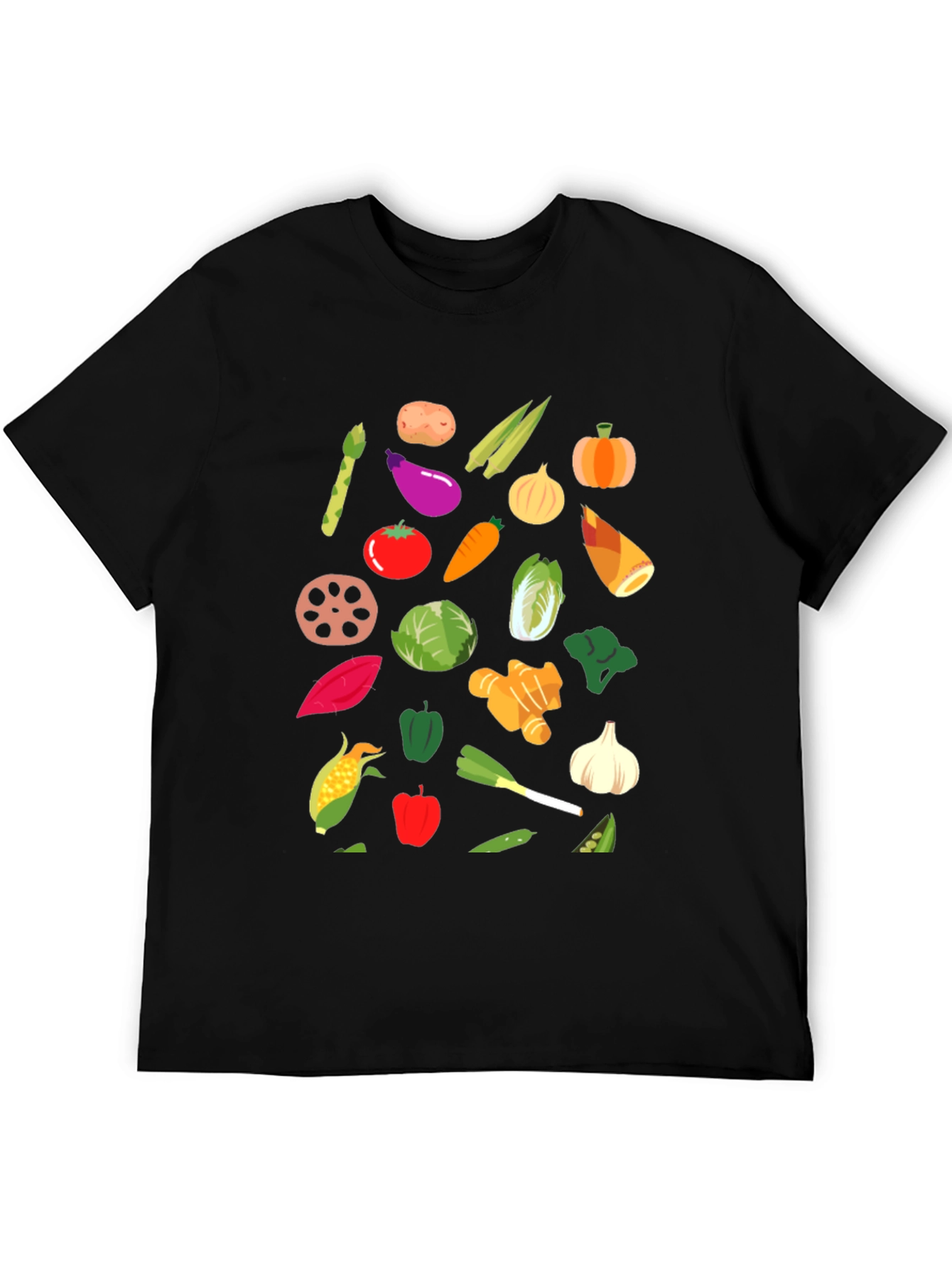 Vegetable Print Crew Neck T-Shirt
