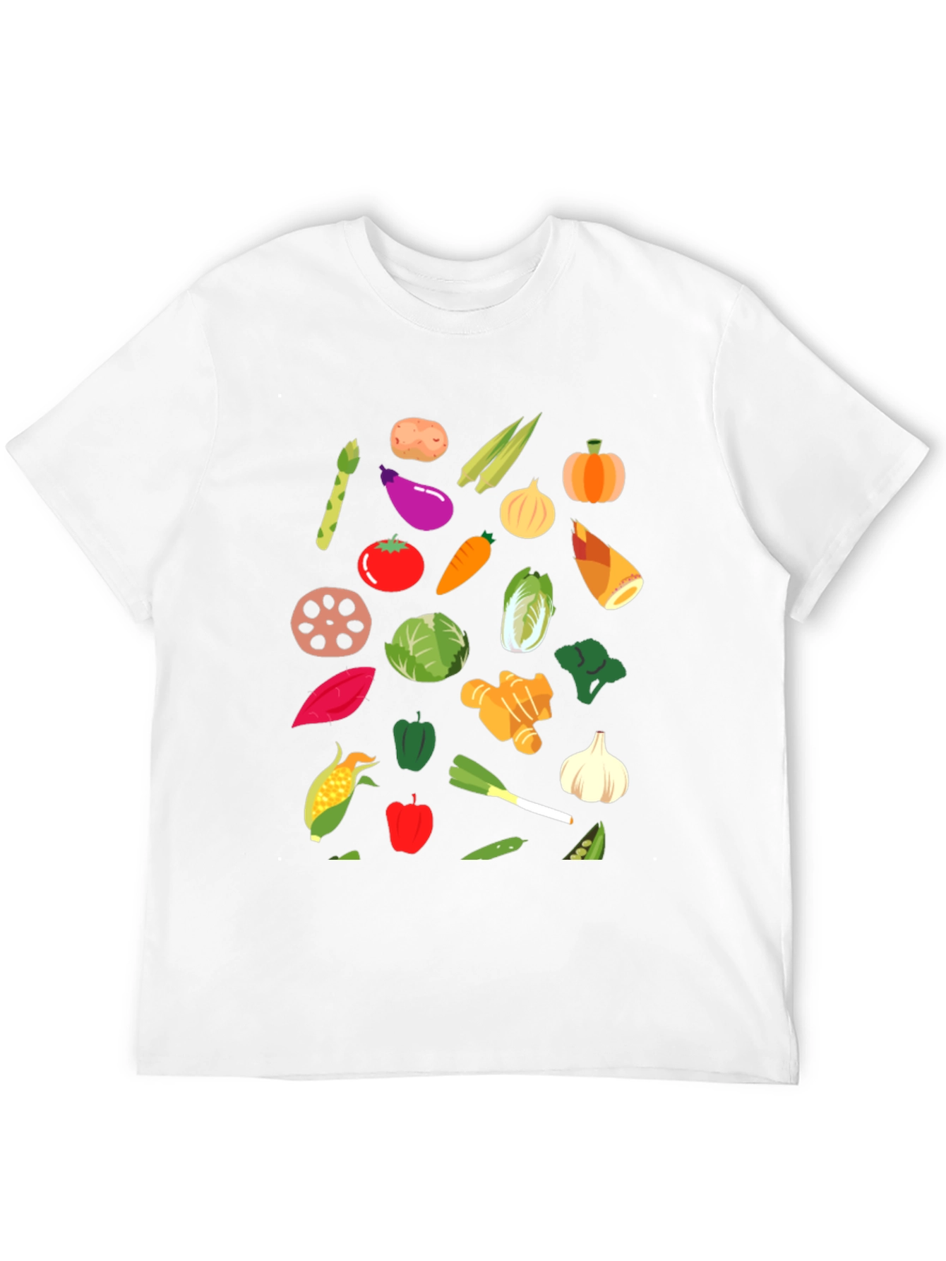 Vegetable Print Crew Neck T-Shirt