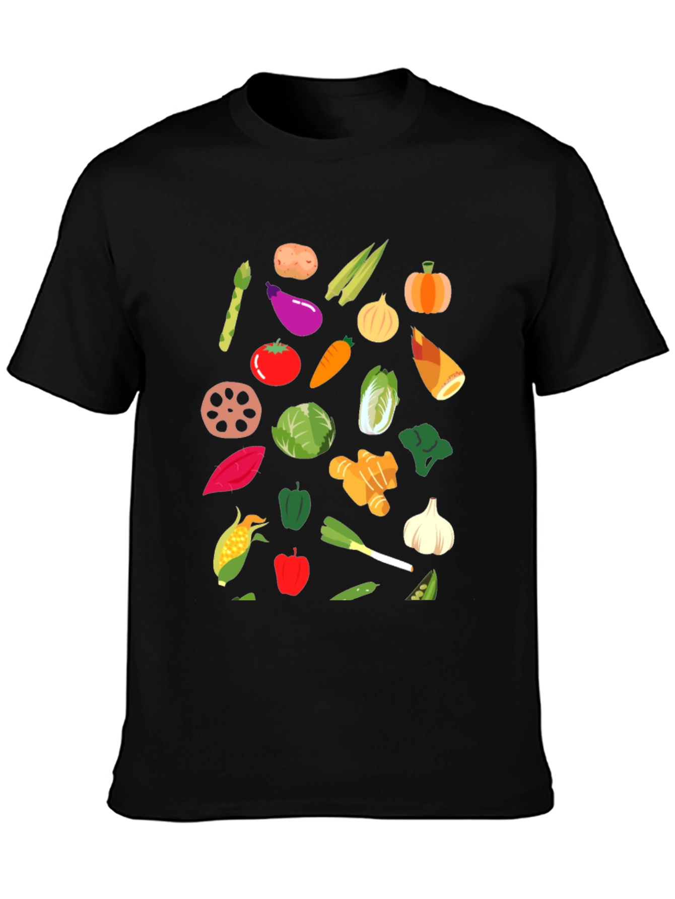 Vegetable Print Crew Neck T-Shirt