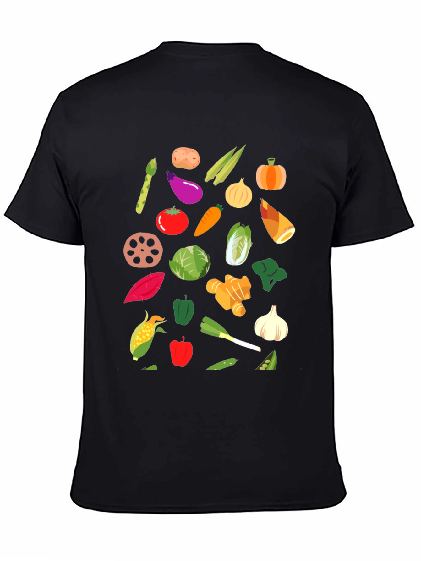 Vegetable Print Crew Neck T-Shirt