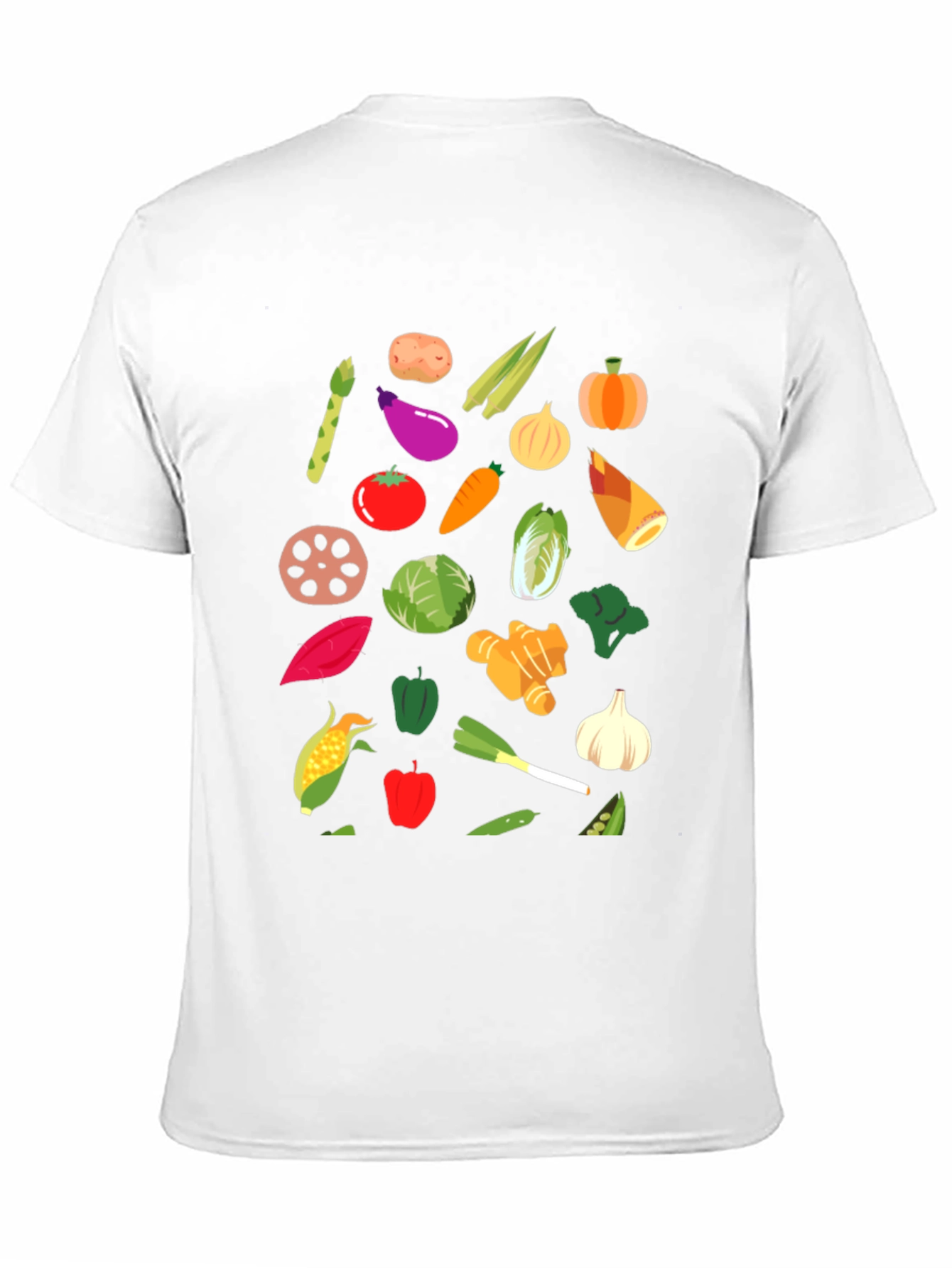 Vegetable Print Crew Neck T-Shirt