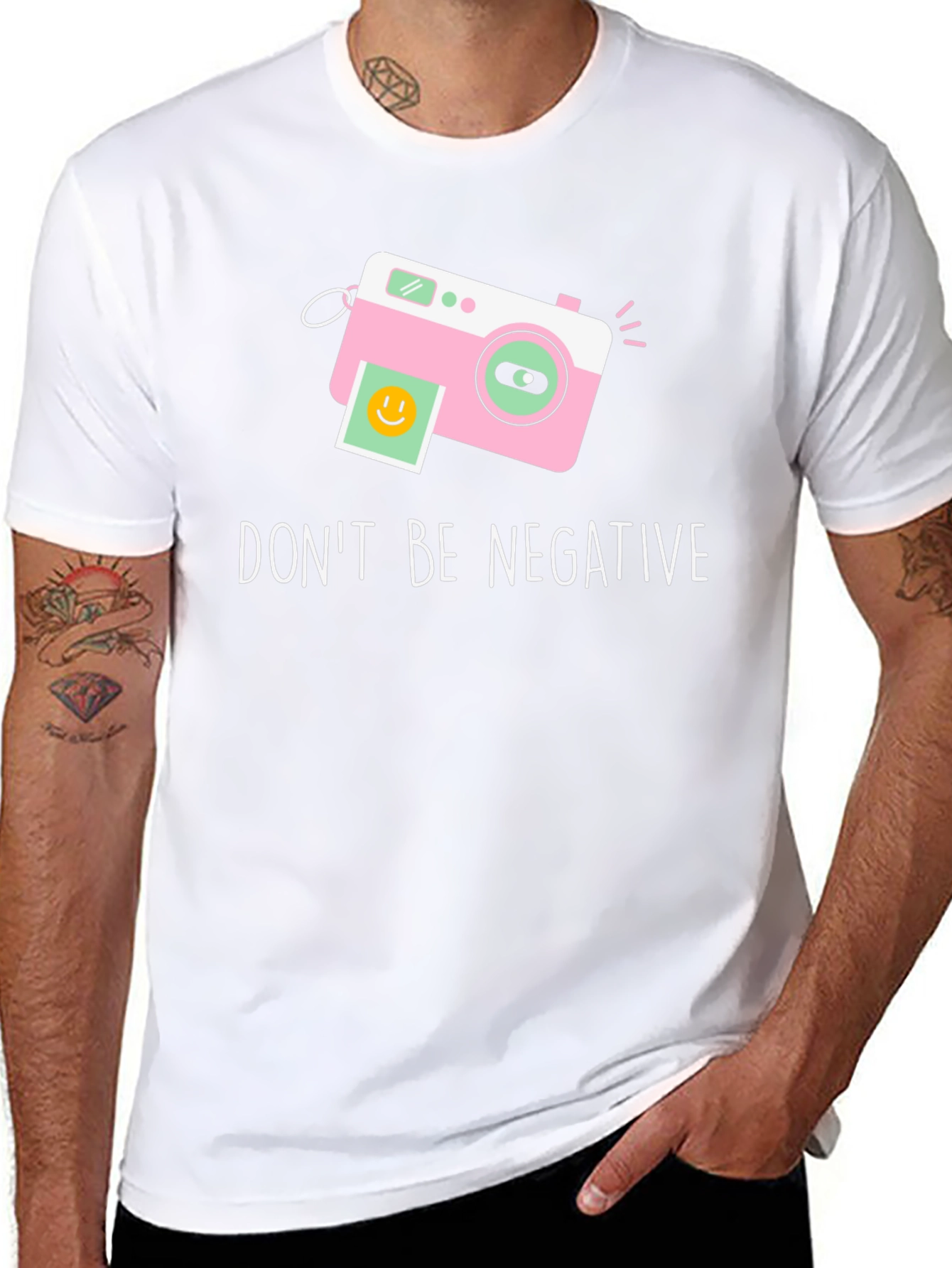Dont Be Negative Camera Graphic Tee