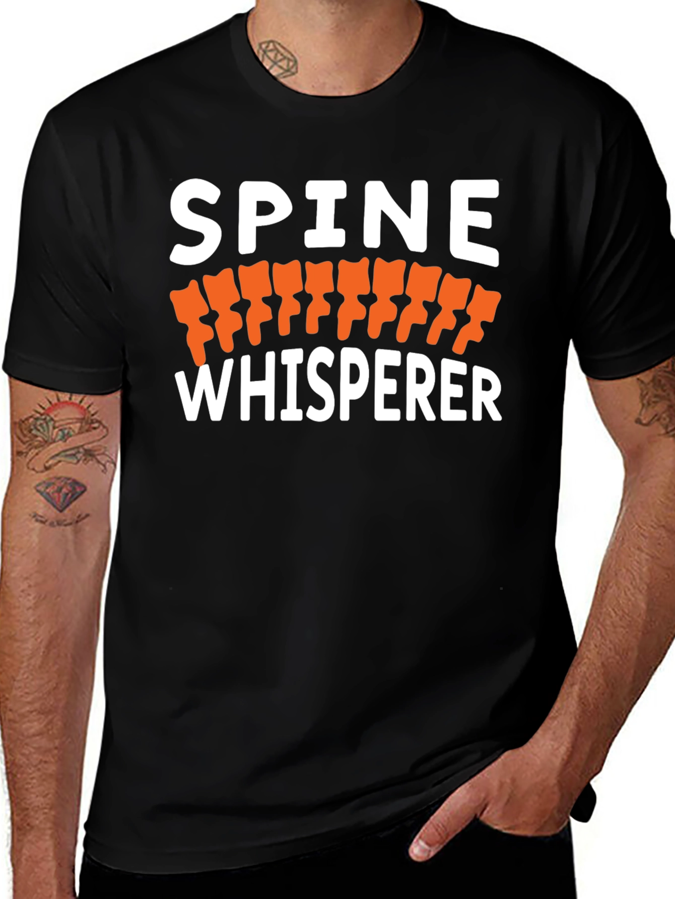 Spine Whisperer Black Graphic T-Shirt