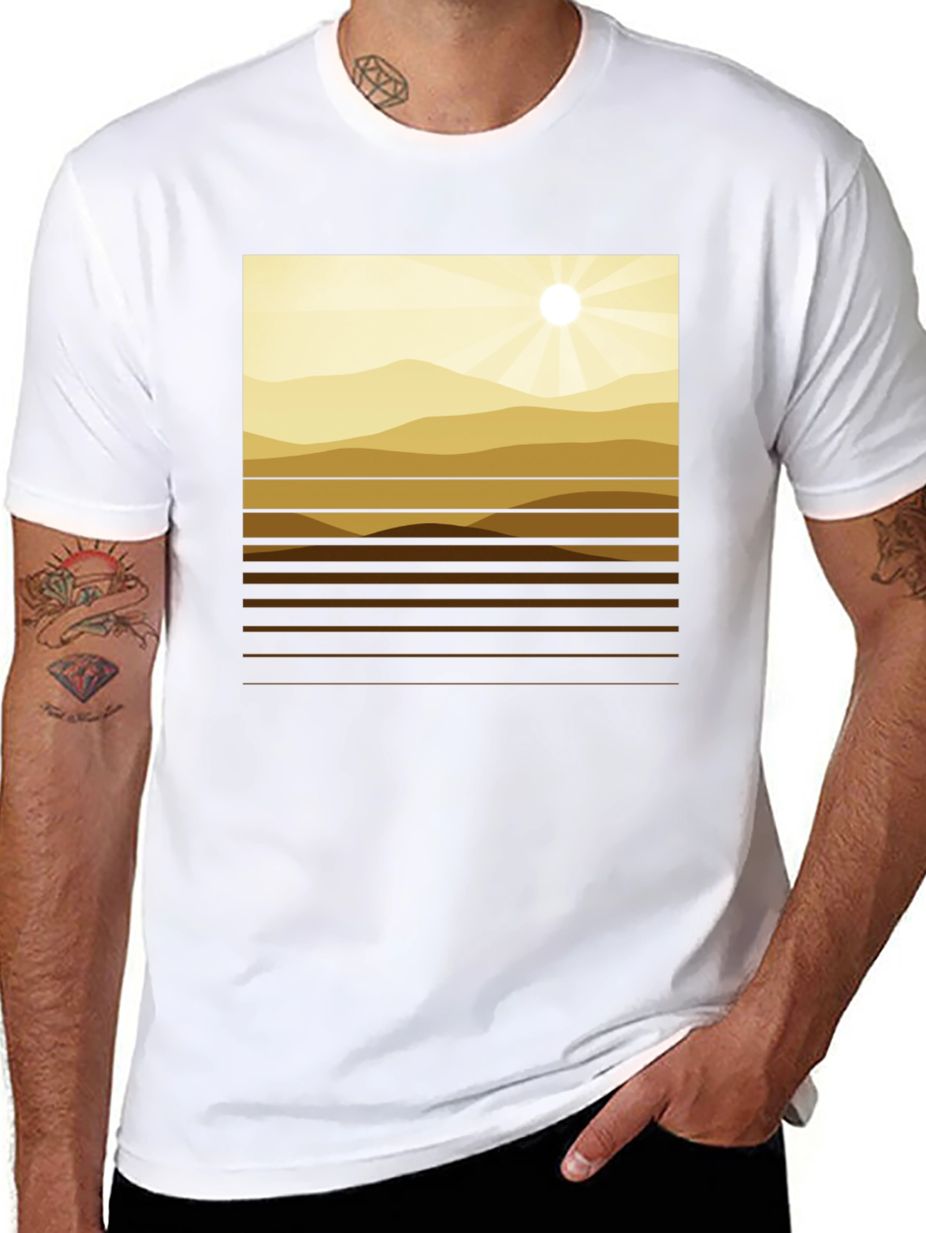 Geometric Mountainscape Graphic Tee