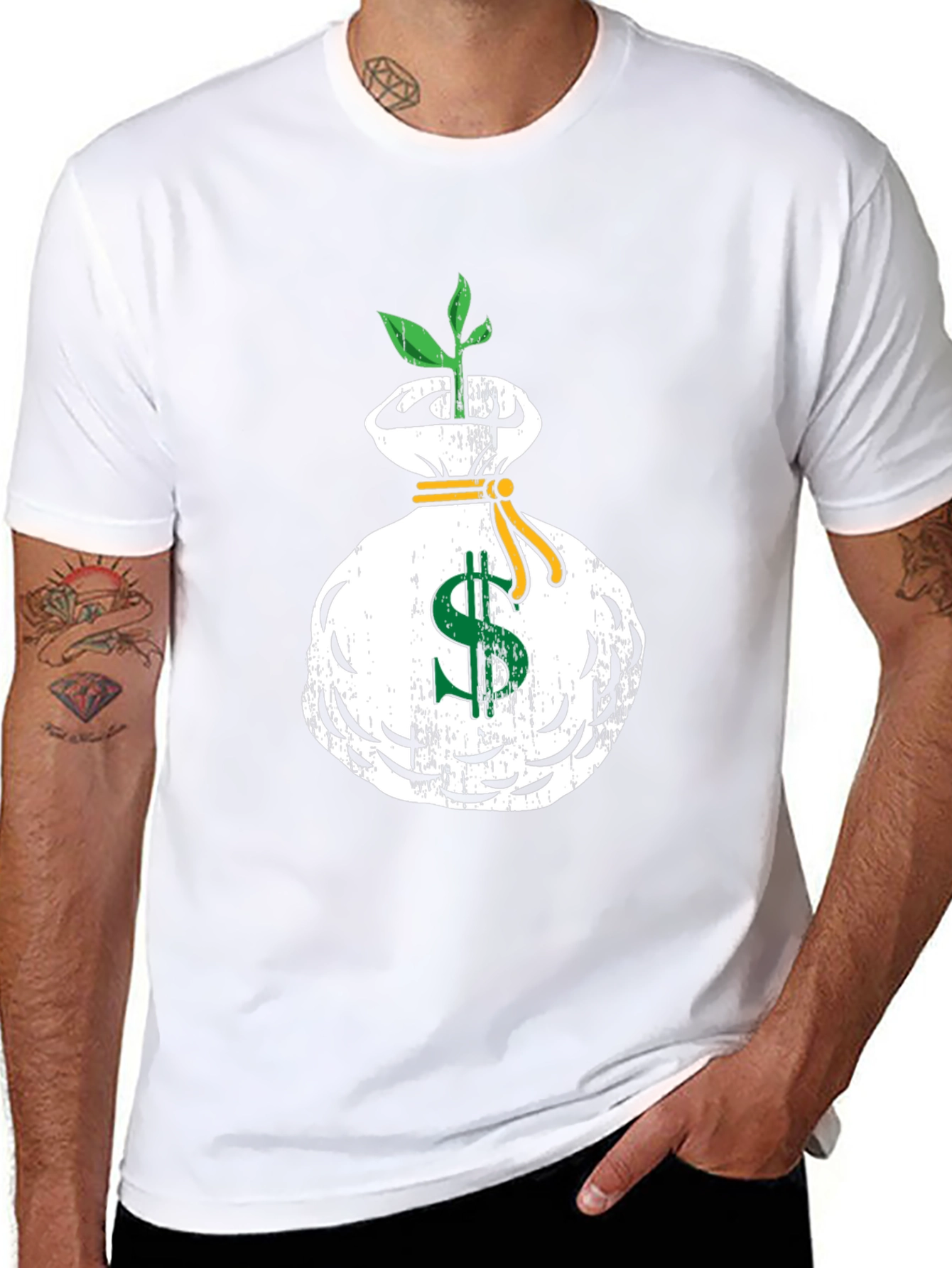 Money Tree Graphic T-Shirt - Black Casual Tee