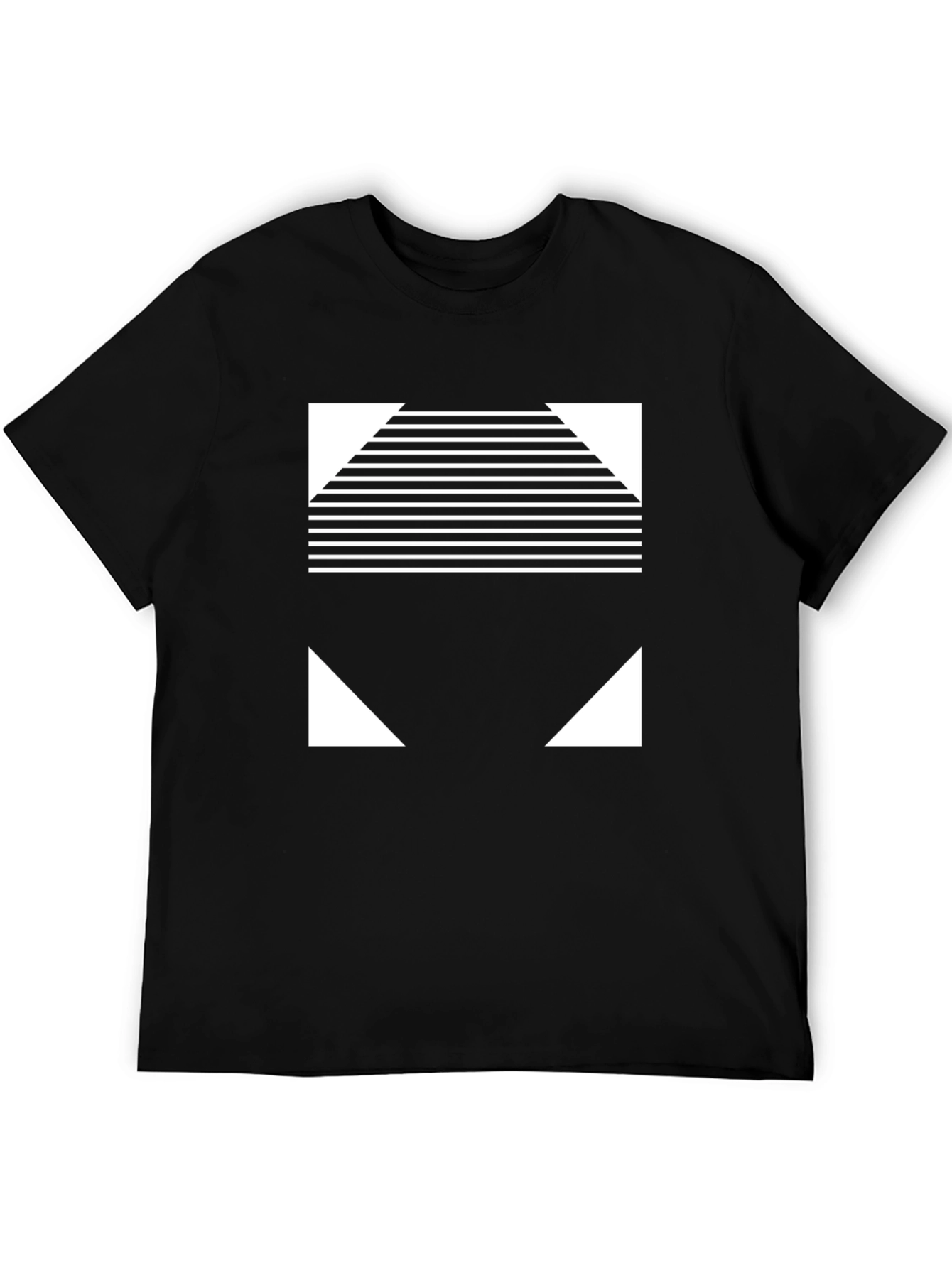 Modern Geometric Black T-Shirt