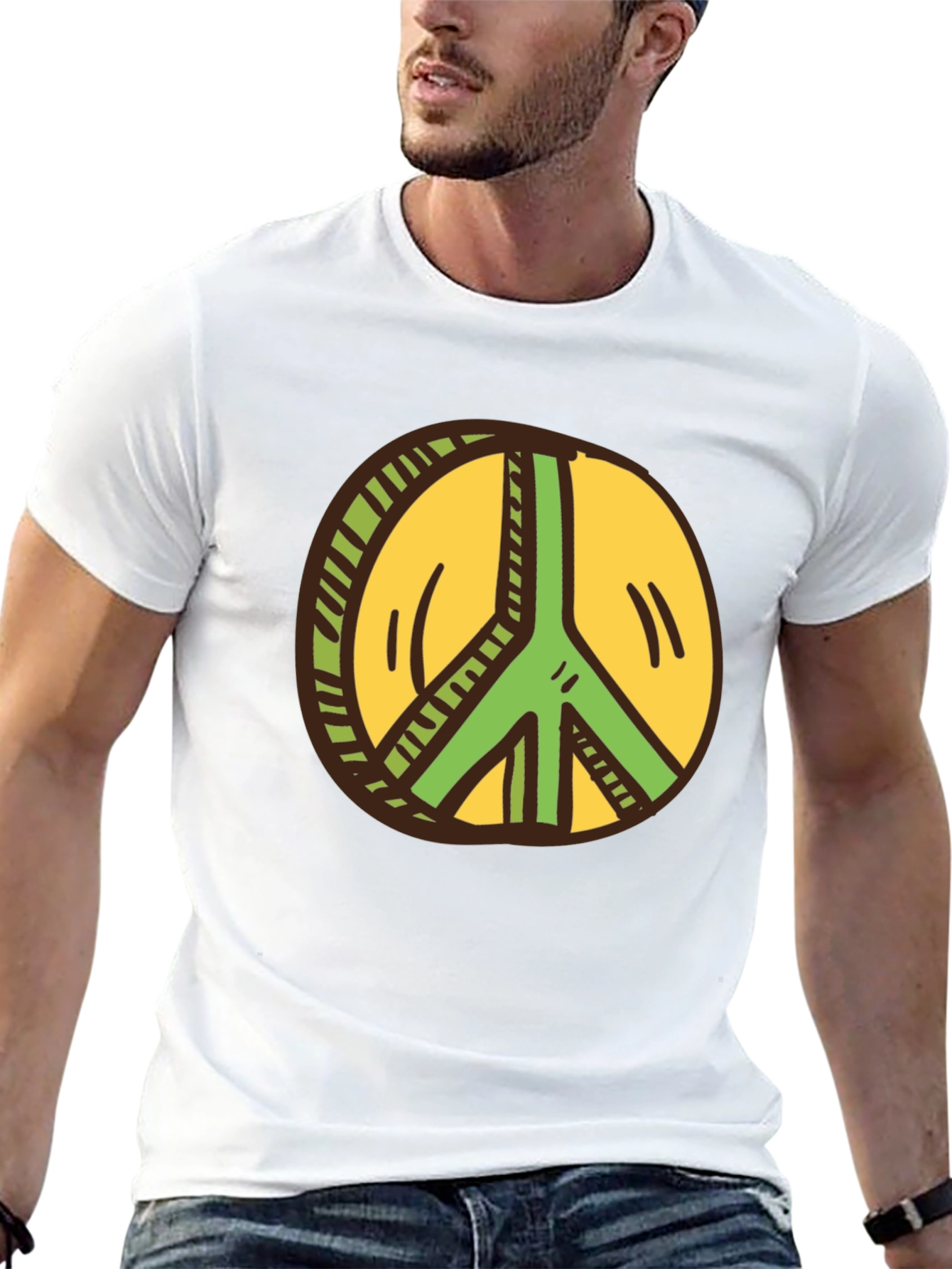 Peace Sign Graphic Tee - Black