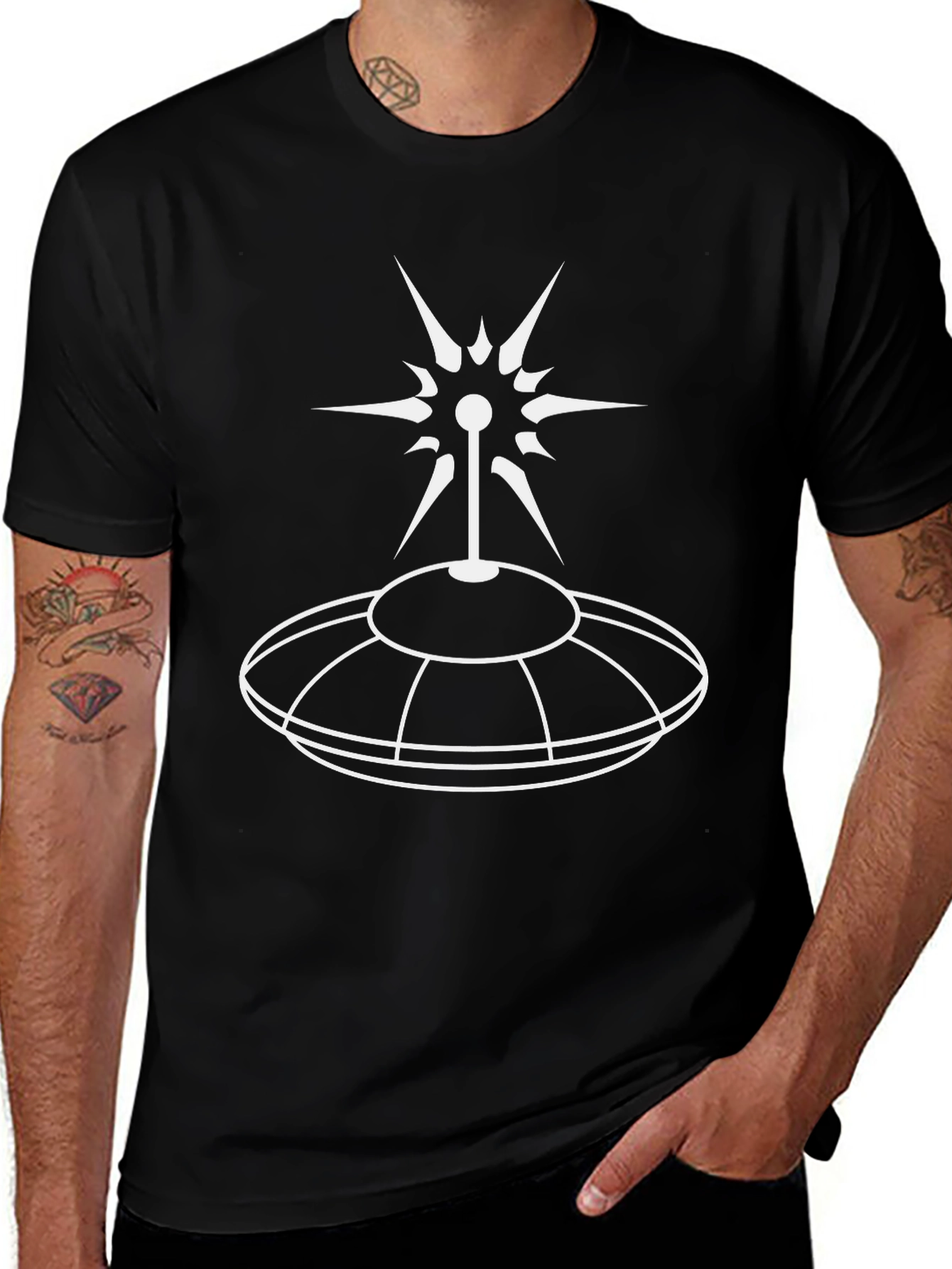 UFO Abduction T-Shirt - Black Cotton Graphic Tee