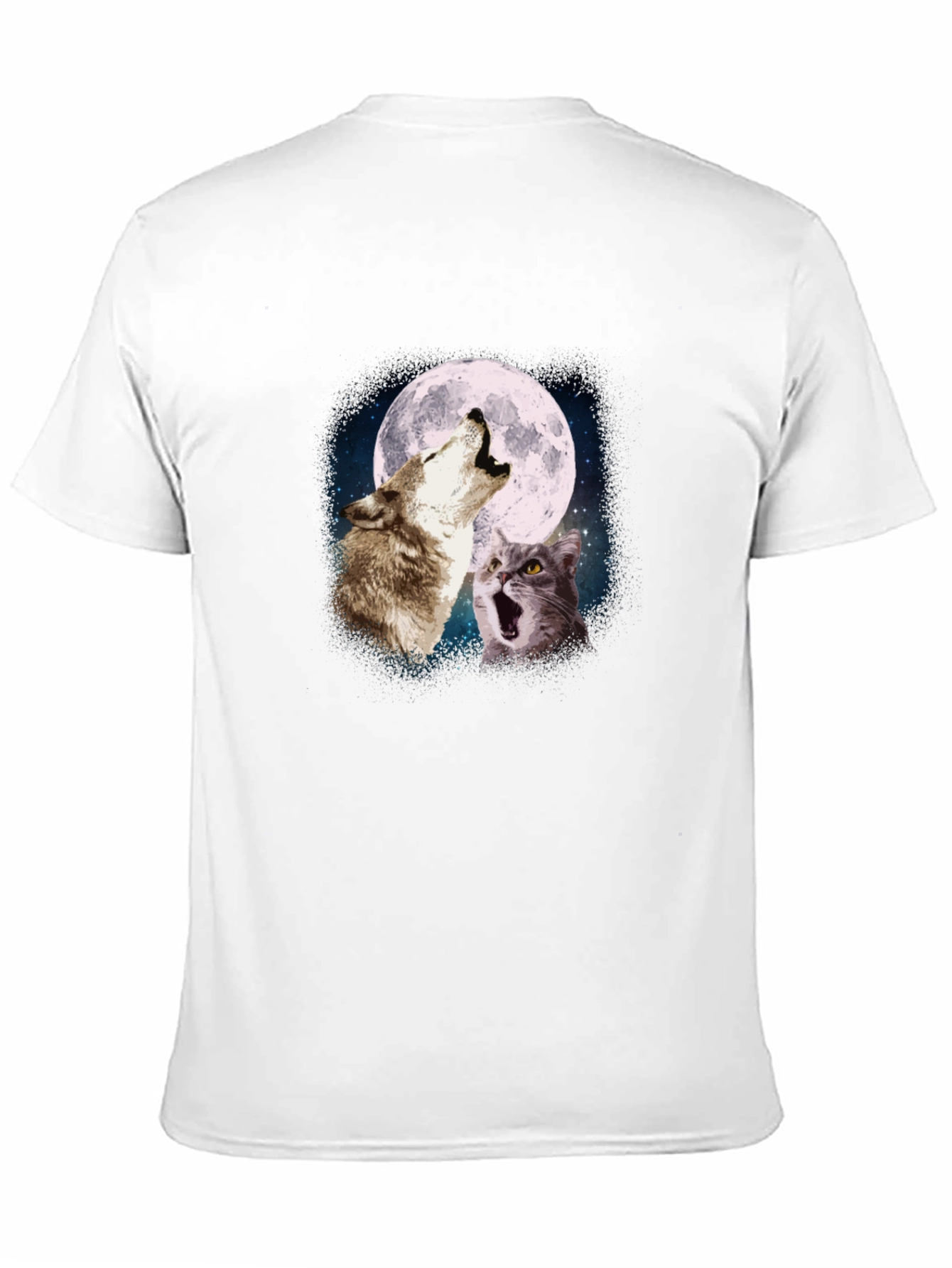 Wolf & Cat Moon Howl T-Shirt - Black