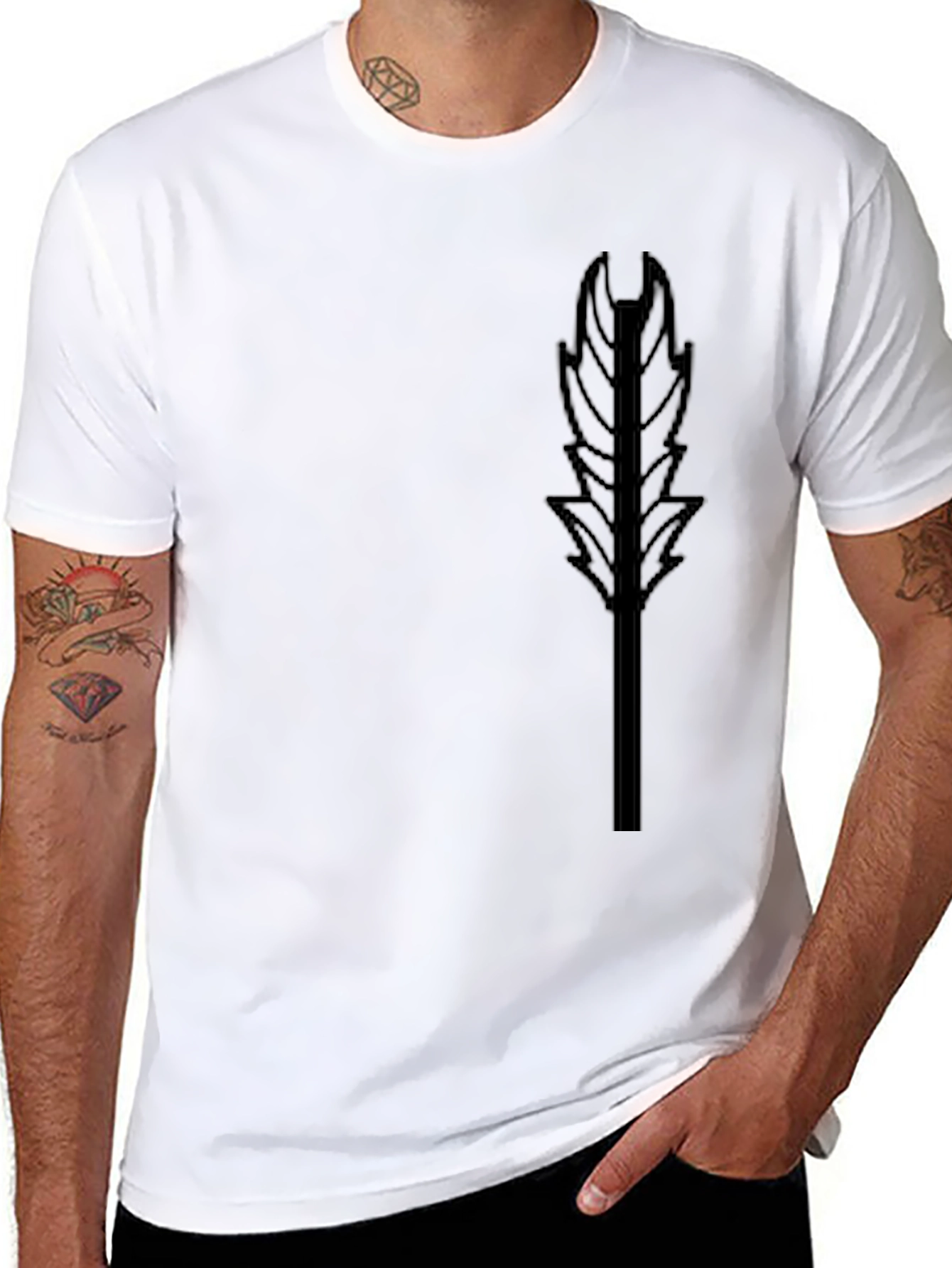 Black Feather Graphic T-Shirt
