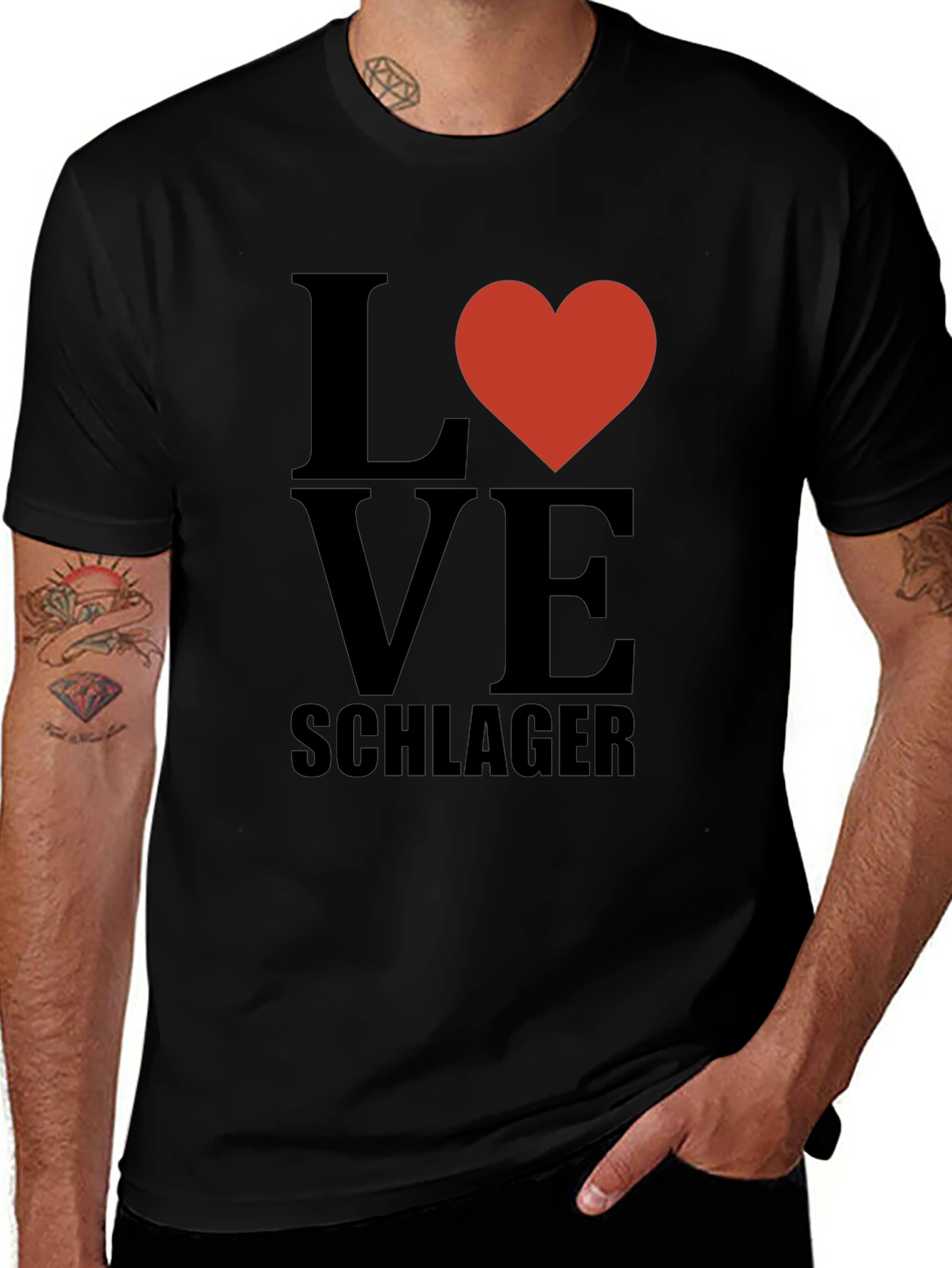 Love Schlager T-Shirt - Black Casual Tee