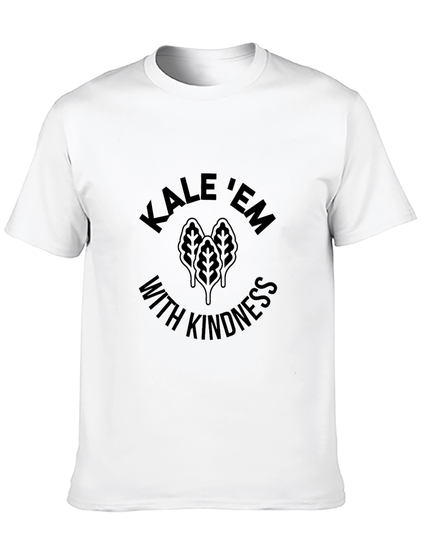 Kale Em With Kindness Black Graphic T-Shirt