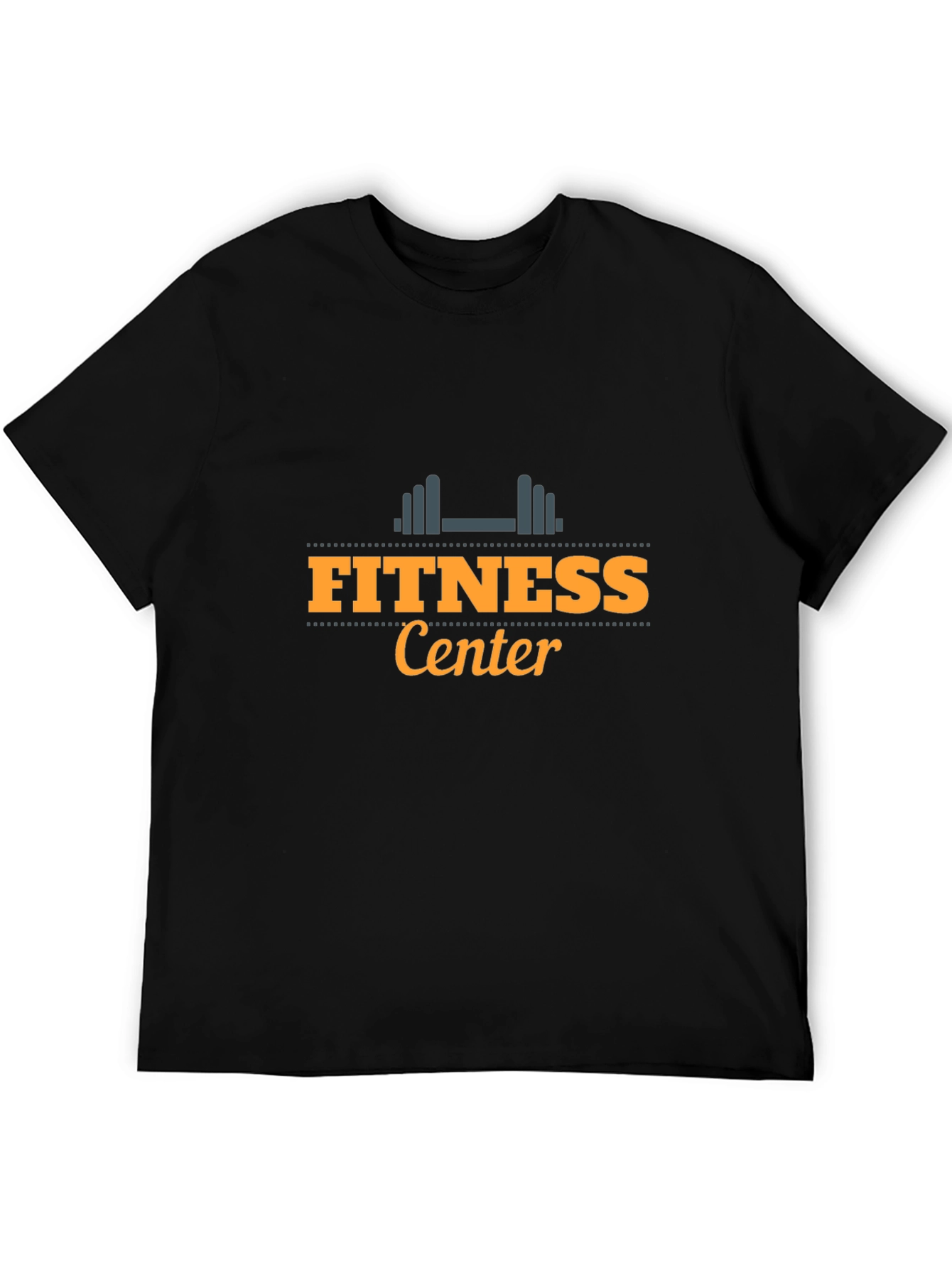 Fitness Center Graphic Tee - Black Cotton T-Shirt