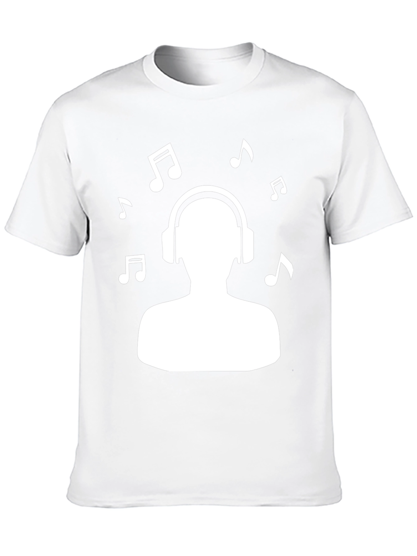 Music Lover T-Shirt - Headphones & Notes Design