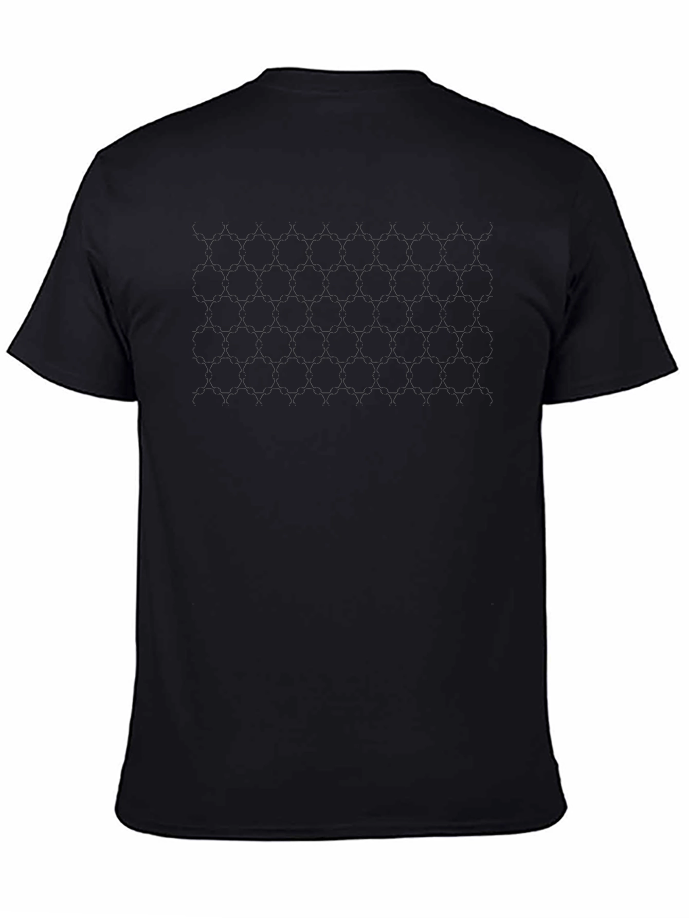 Patterned Black Crewneck T-Shirt