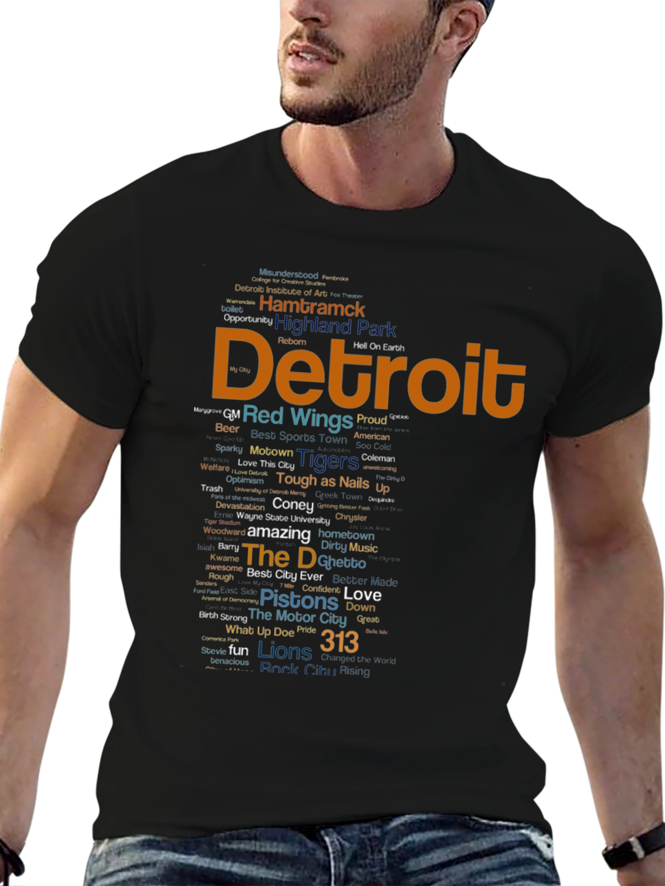 Detroit Word Art T-Shirt
