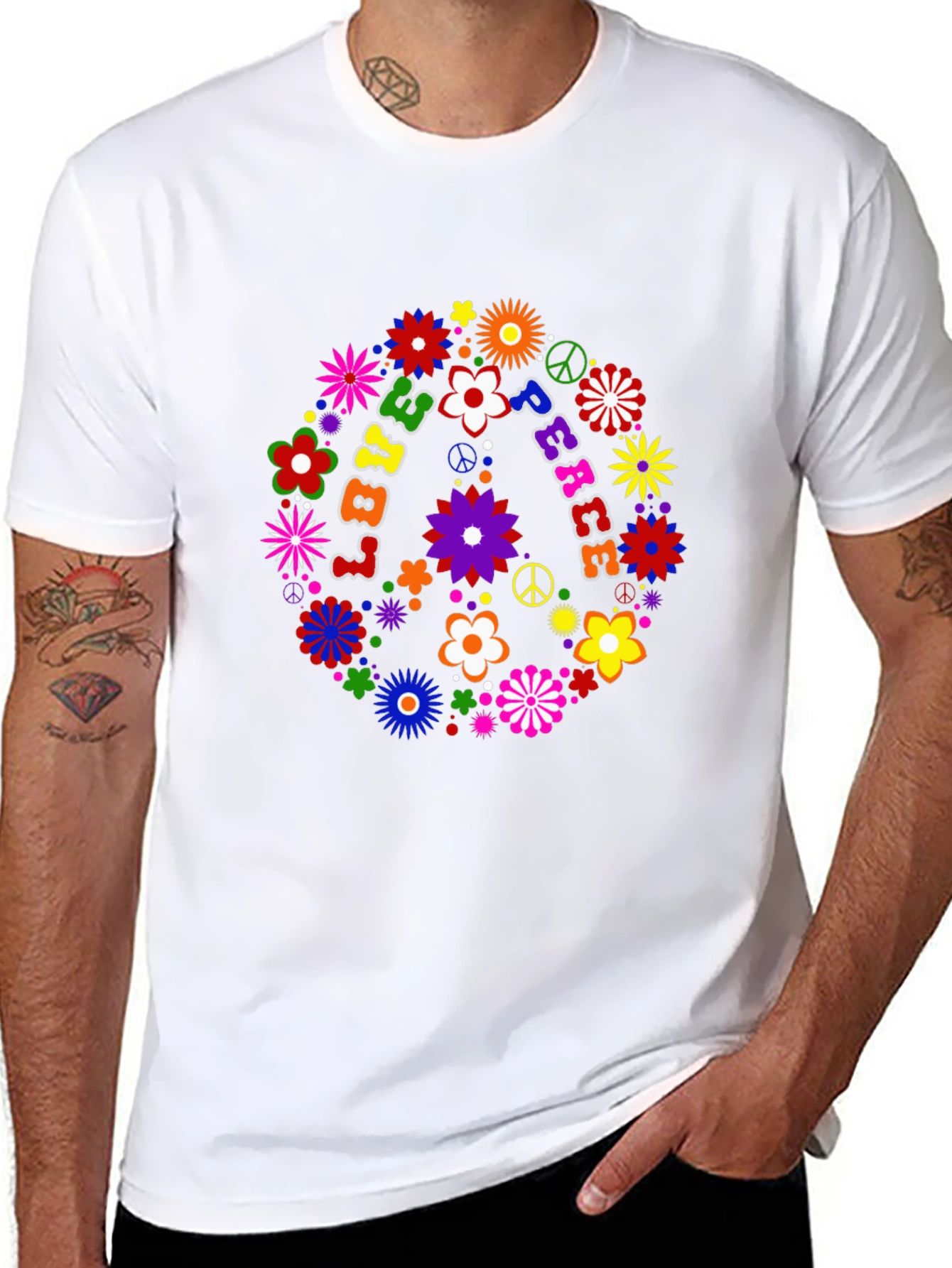 Peace Love Flowers Graphic Tee