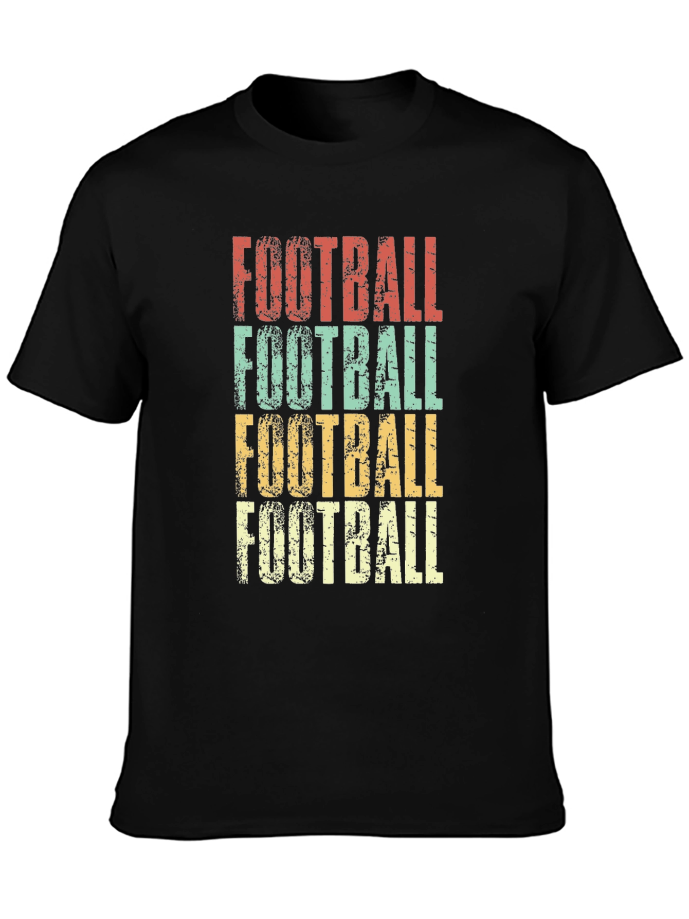 Retro Football Graphic Tee - Distressed Print T-Shirt