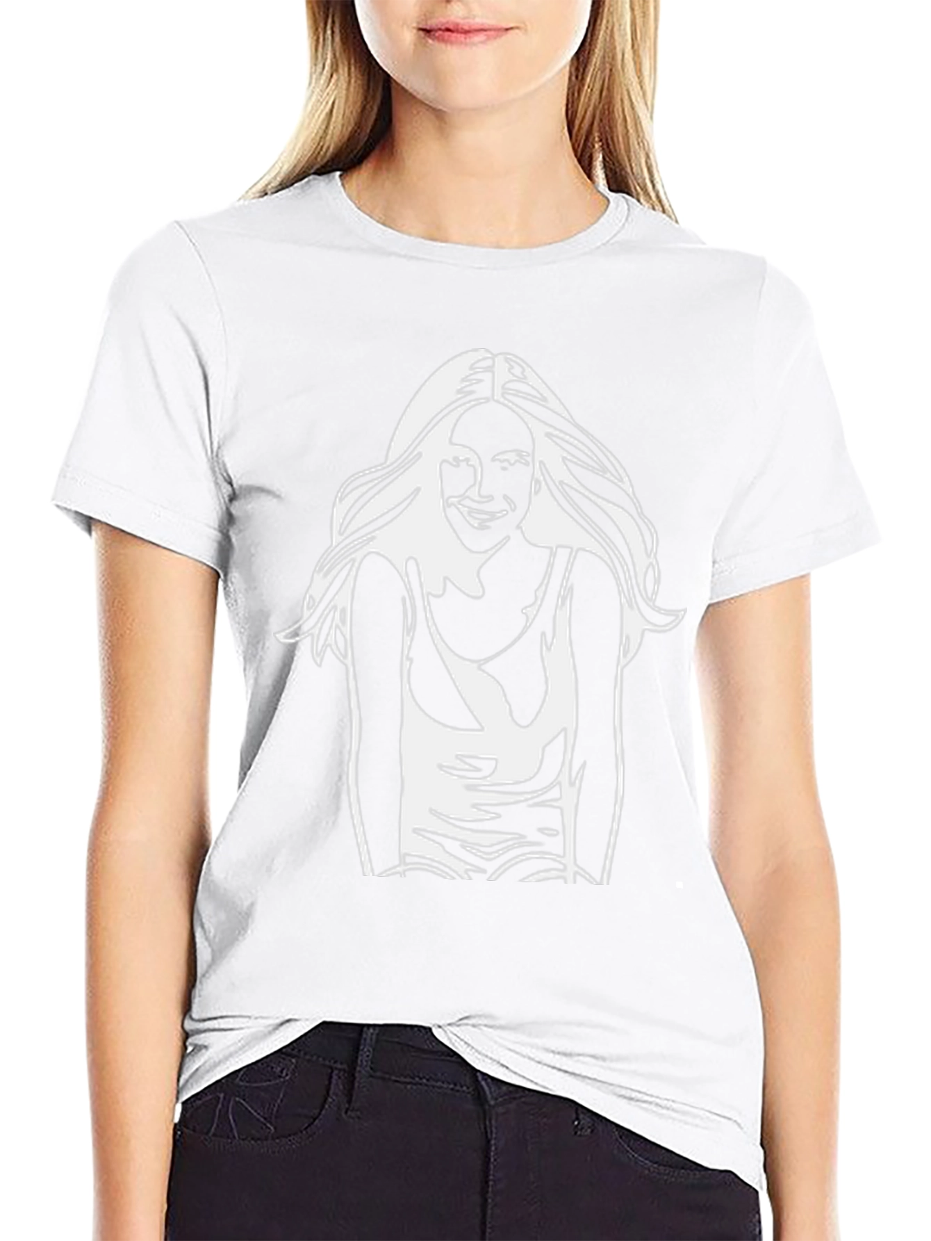 Black T-Shirt with White Graphic