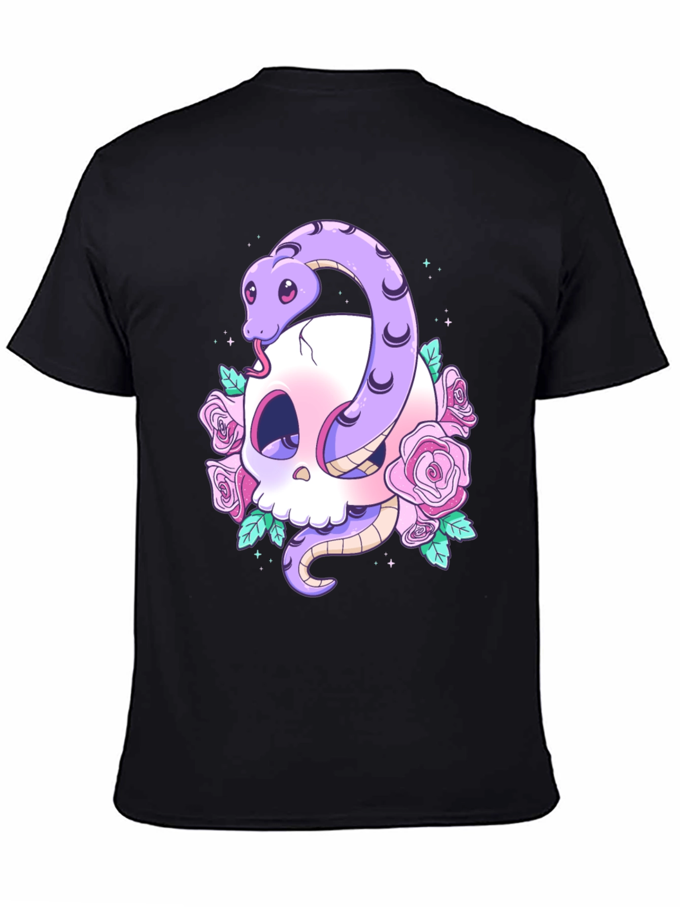 Skull Snake Rose Graphic Tee - Unique Design!