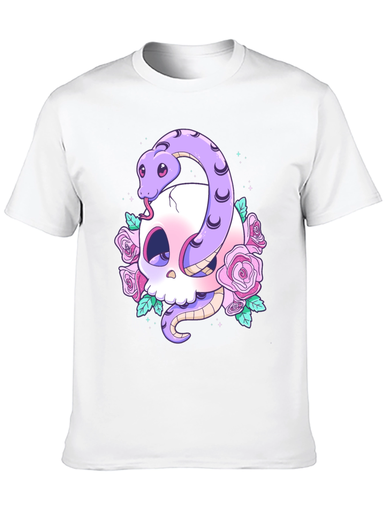 Skull Snake Rose Graphic Tee - Unique Design!