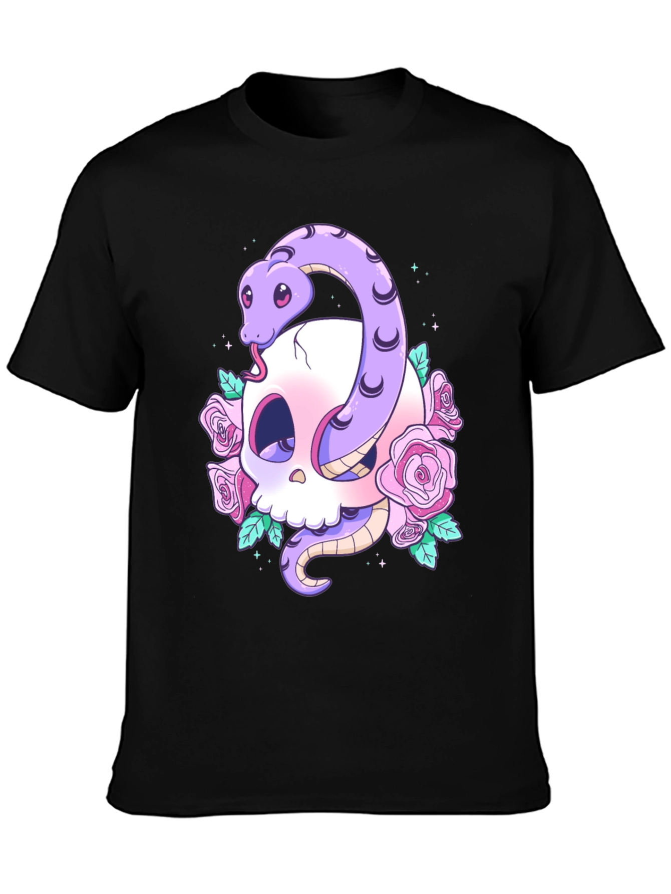 Skull Snake Rose Graphic Tee - Unique Design!