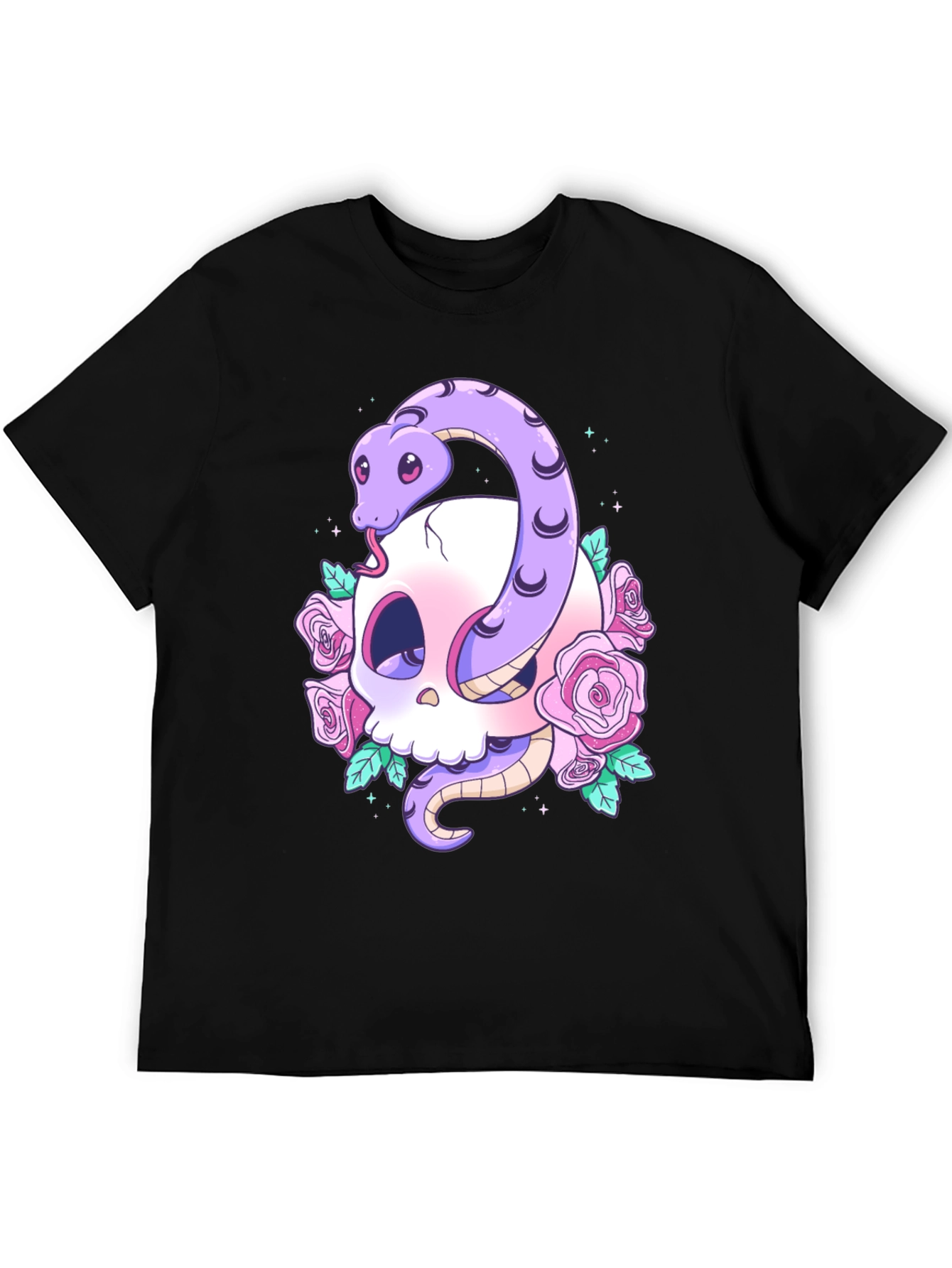 Skull Snake Rose Graphic Tee - Unique Design!