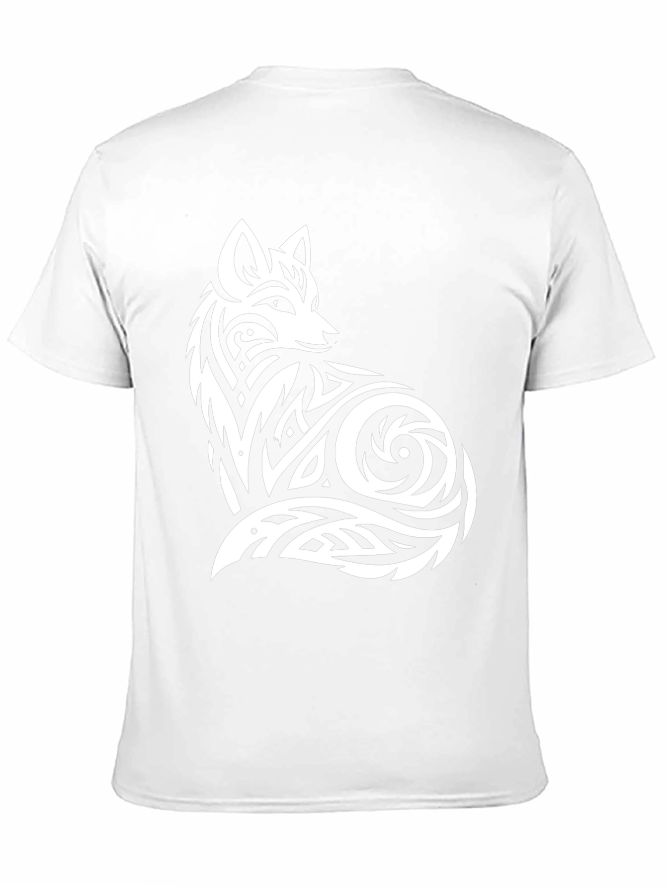 Tribal Fox Graphic Tee - Black Cotton T-Shirt