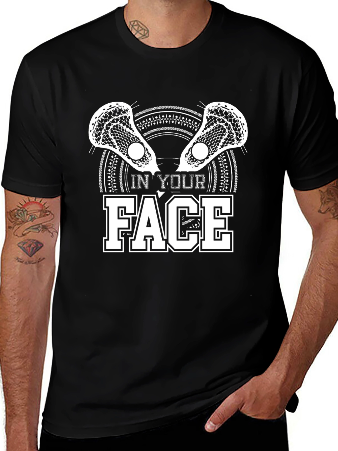 In Your Face Lacrosse Graphic T-Shirt