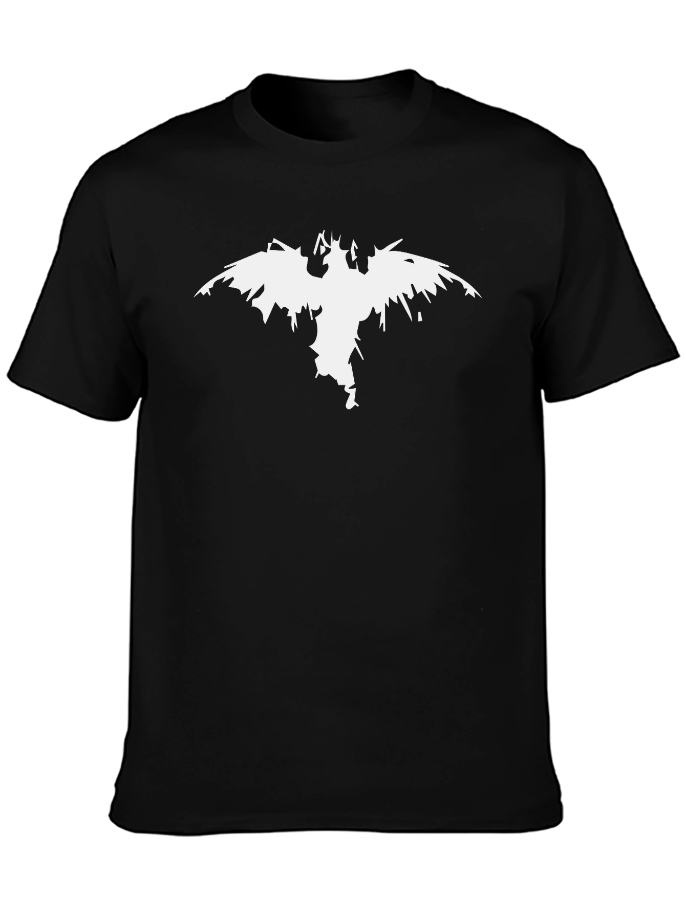 Mens Black T-shirt with White Graphic