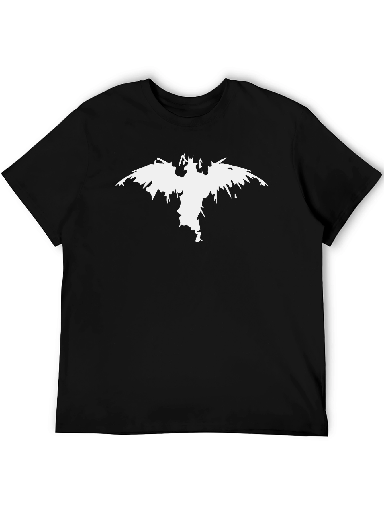 Mens Black T-shirt with White Graphic
