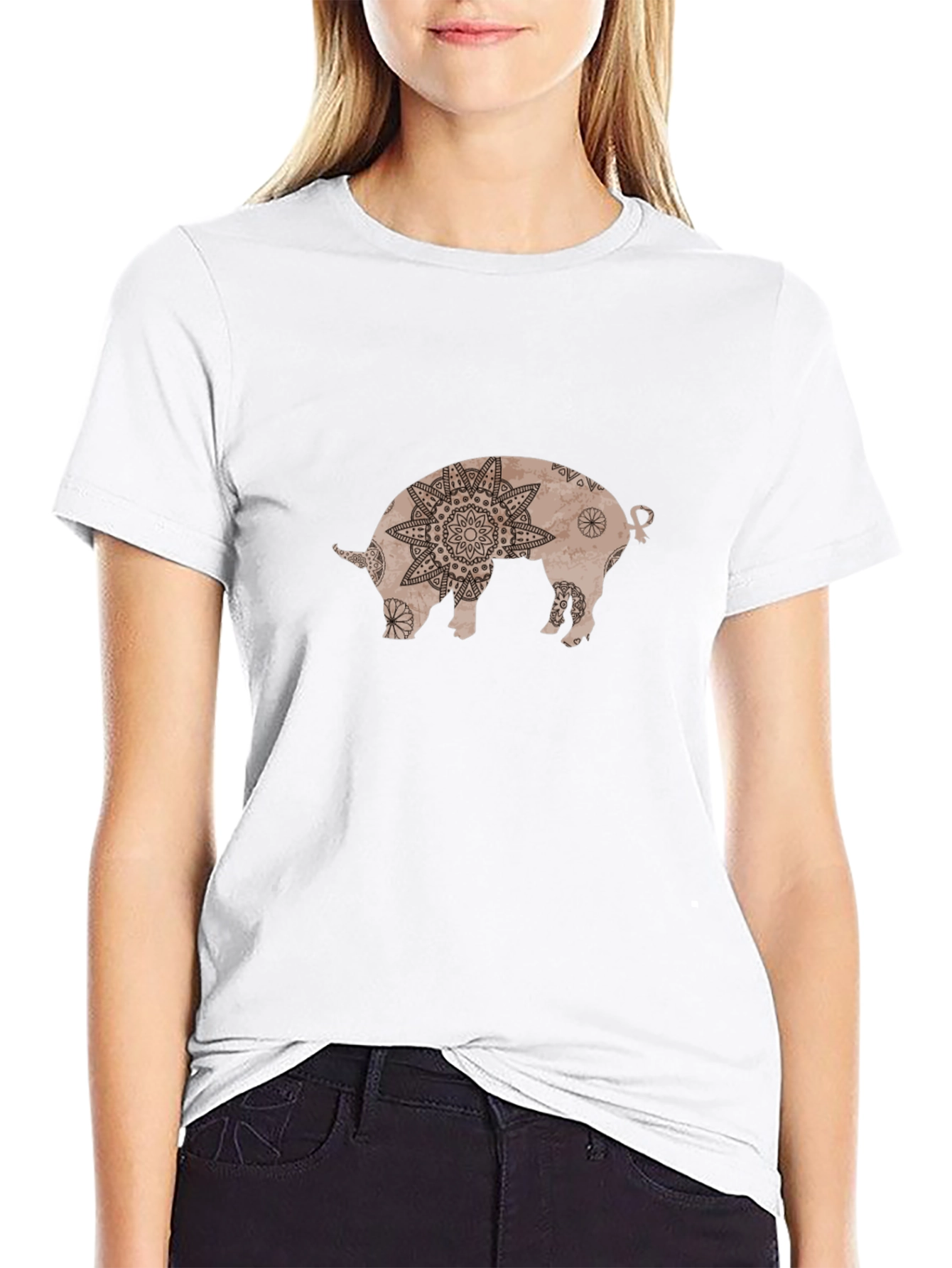 Pig Mandala Graphic Tee - Unique Style