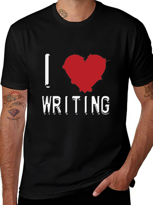 I Love Writing Graphic T-Shirt - Black