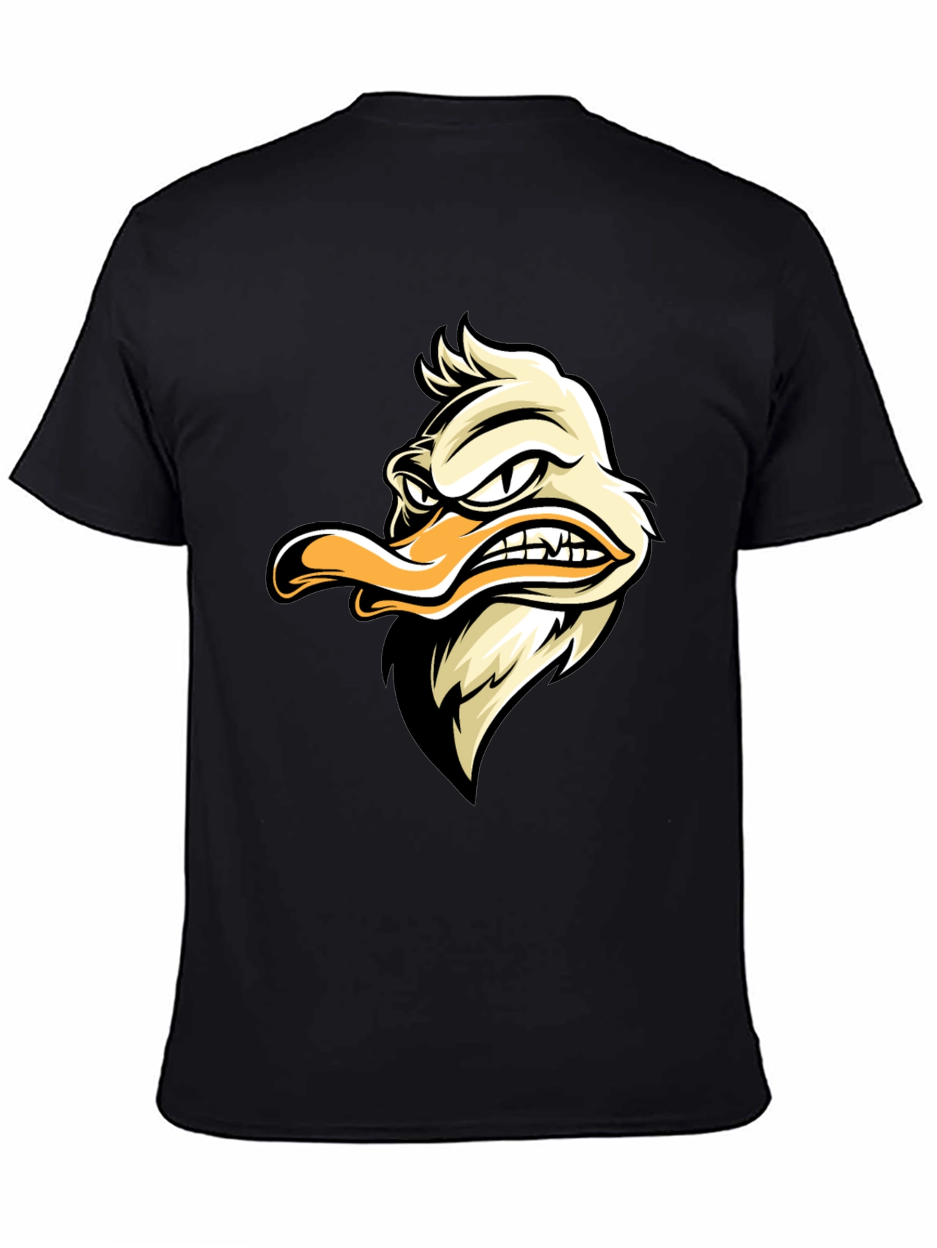 Grumpy Duck Graphic Tee - Black Cotton T-Shirt