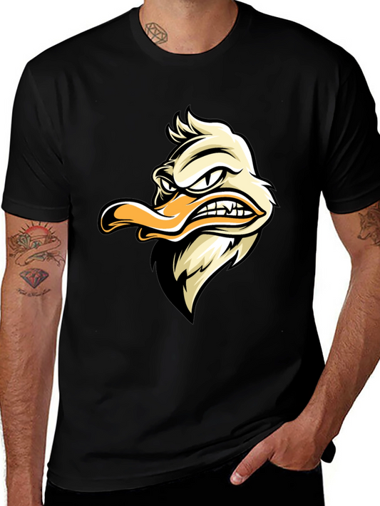 Grumpy Duck Graphic Tee - Black Cotton T-Shirt