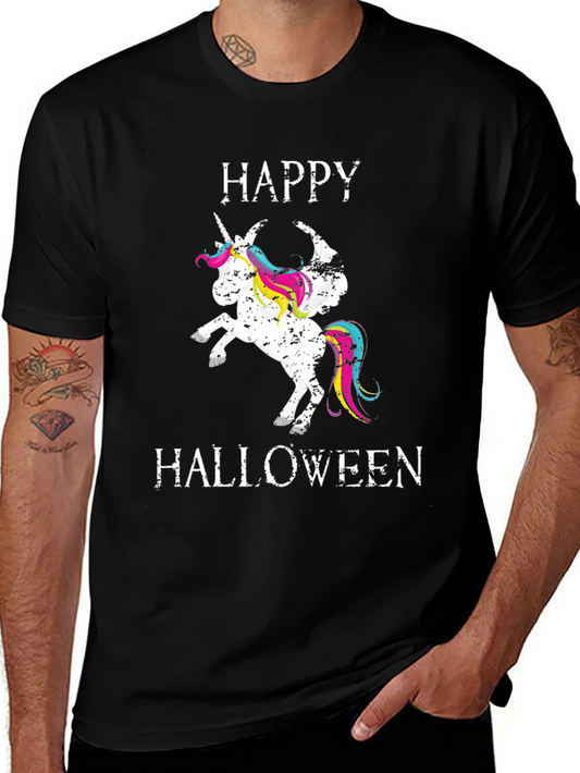 Happy Halloween Unicorn Black T-Shirt