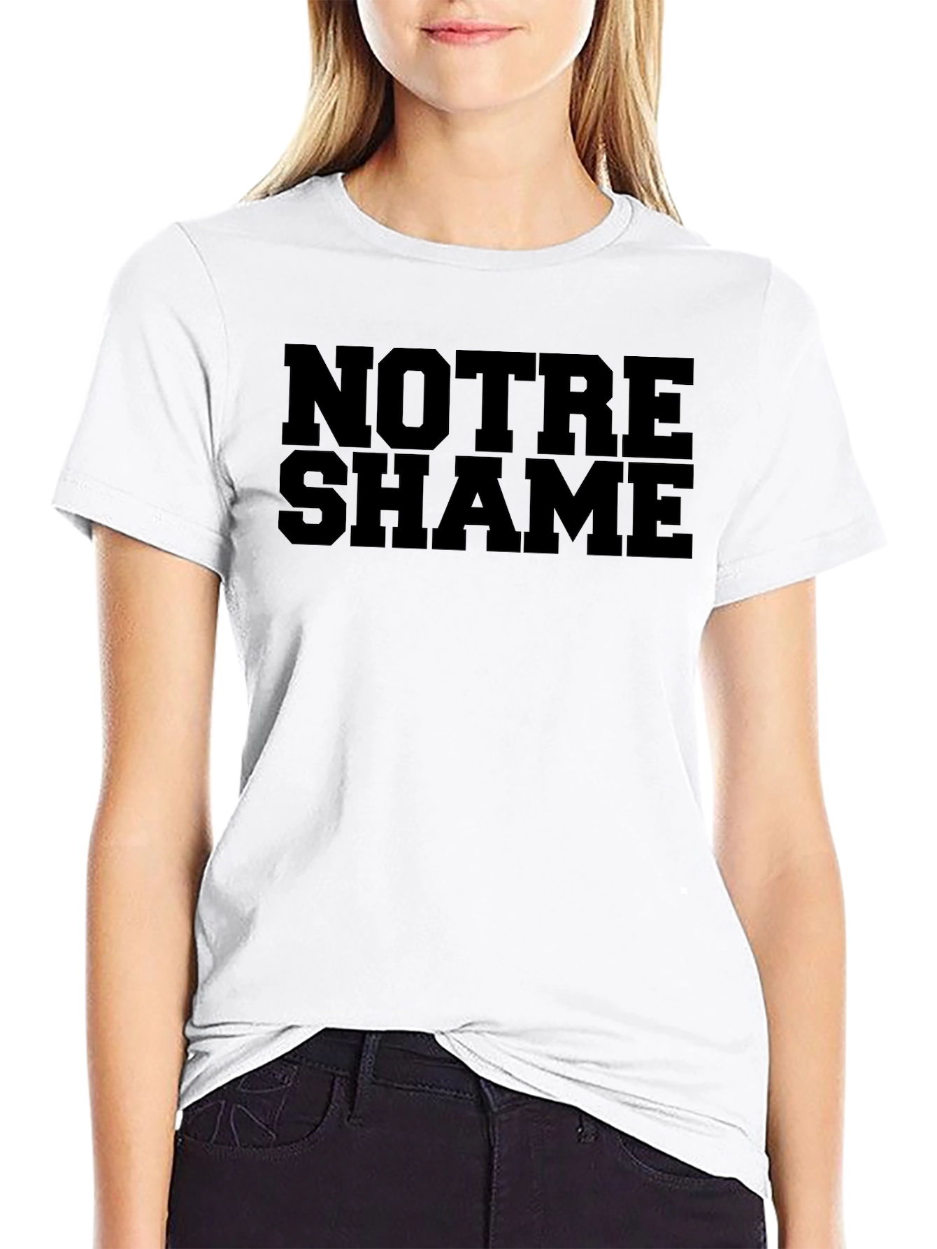 Notre Shame Black Graphic Tee - Funny T-Shirt