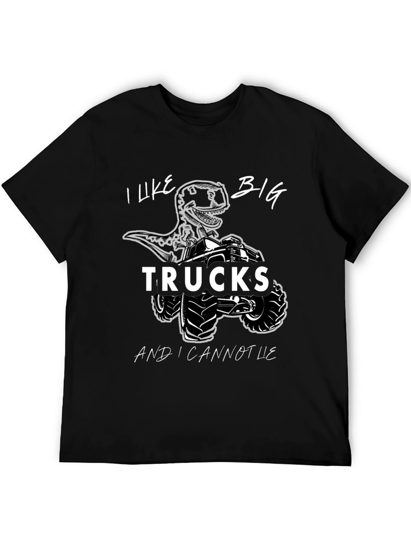 Big Trucks Dinosaur Graphic Tee - Black