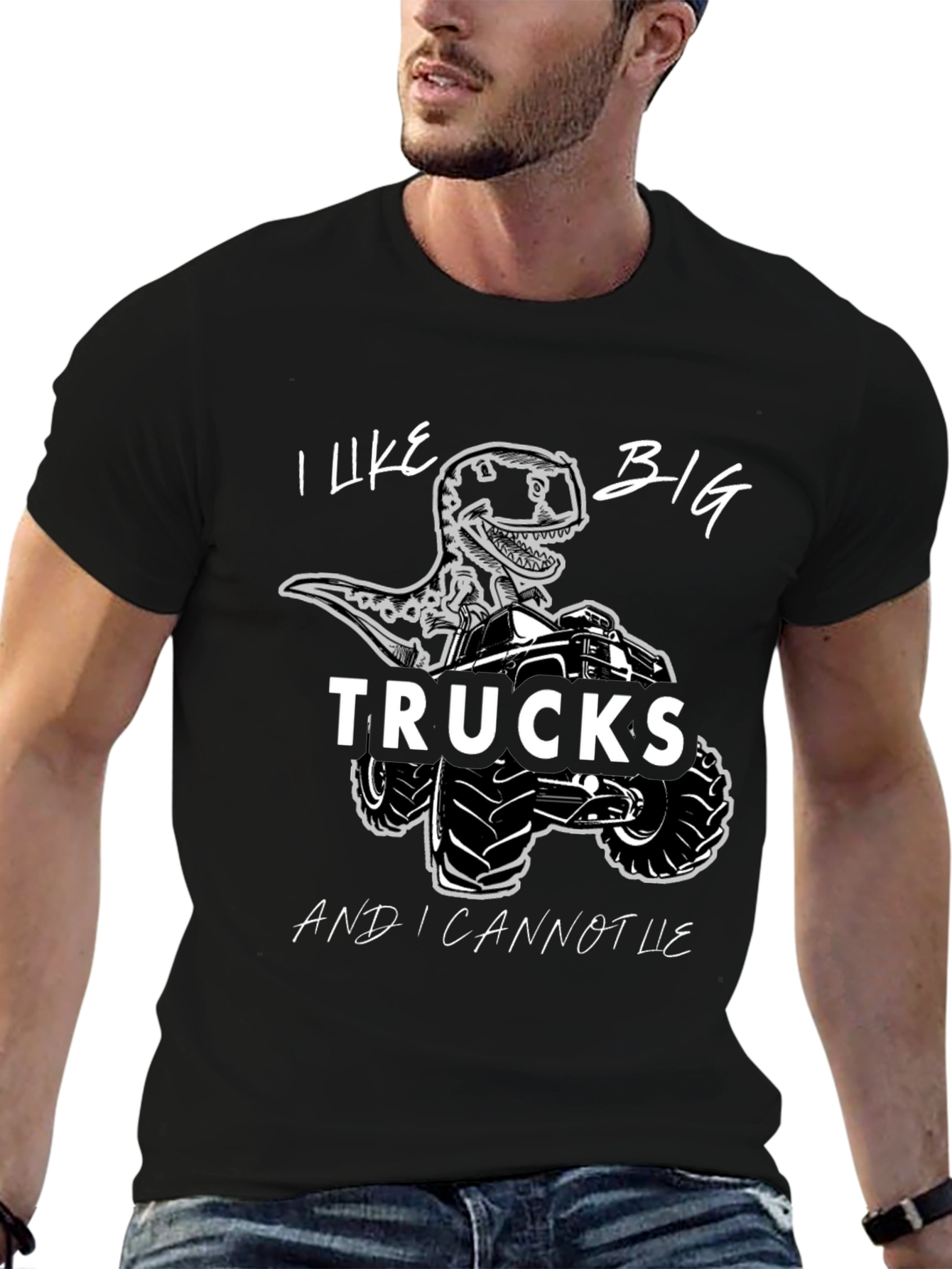 Big Trucks Dinosaur Graphic Tee - Black