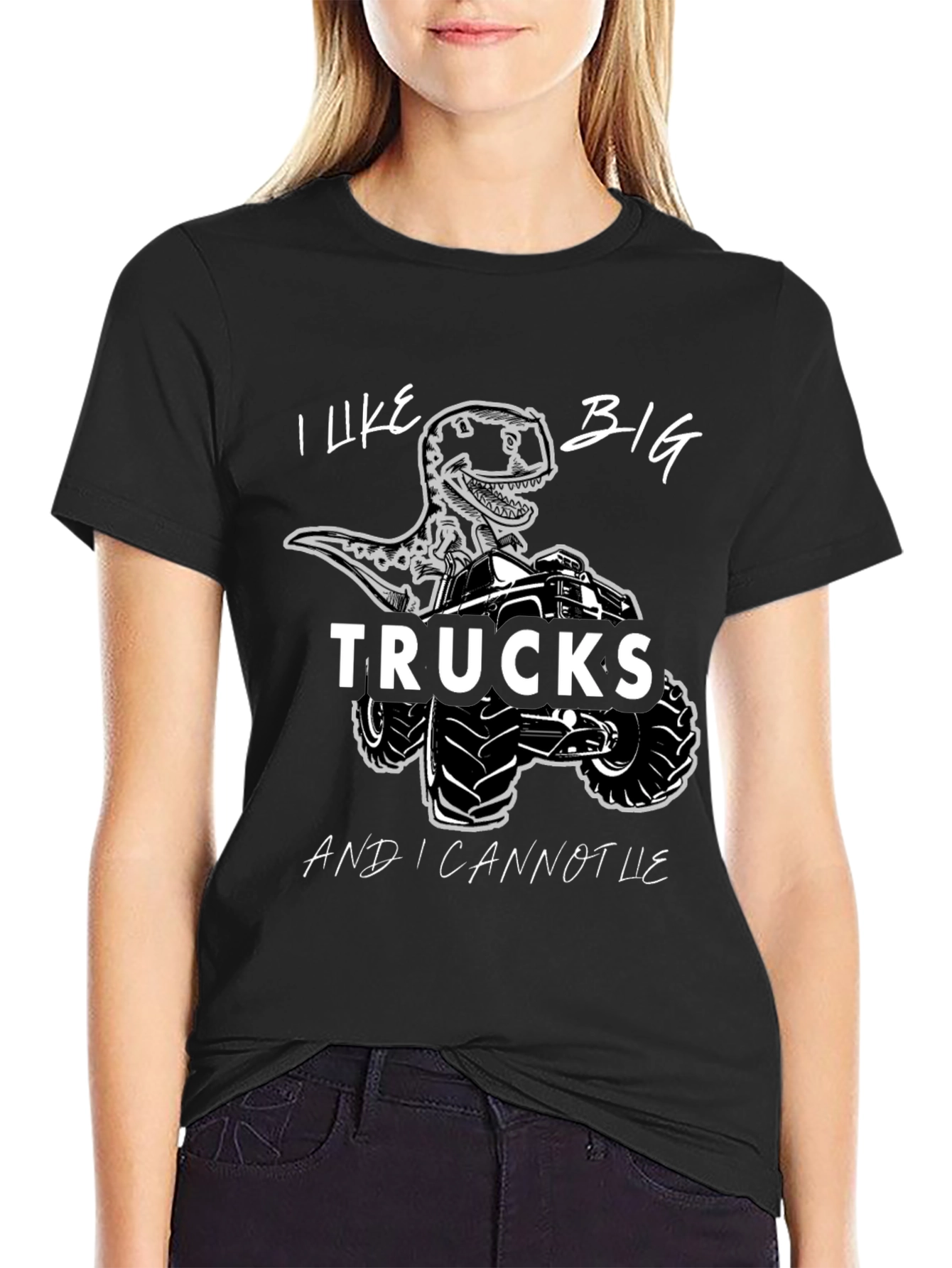 Big Trucks Dinosaur Graphic Tee - Black