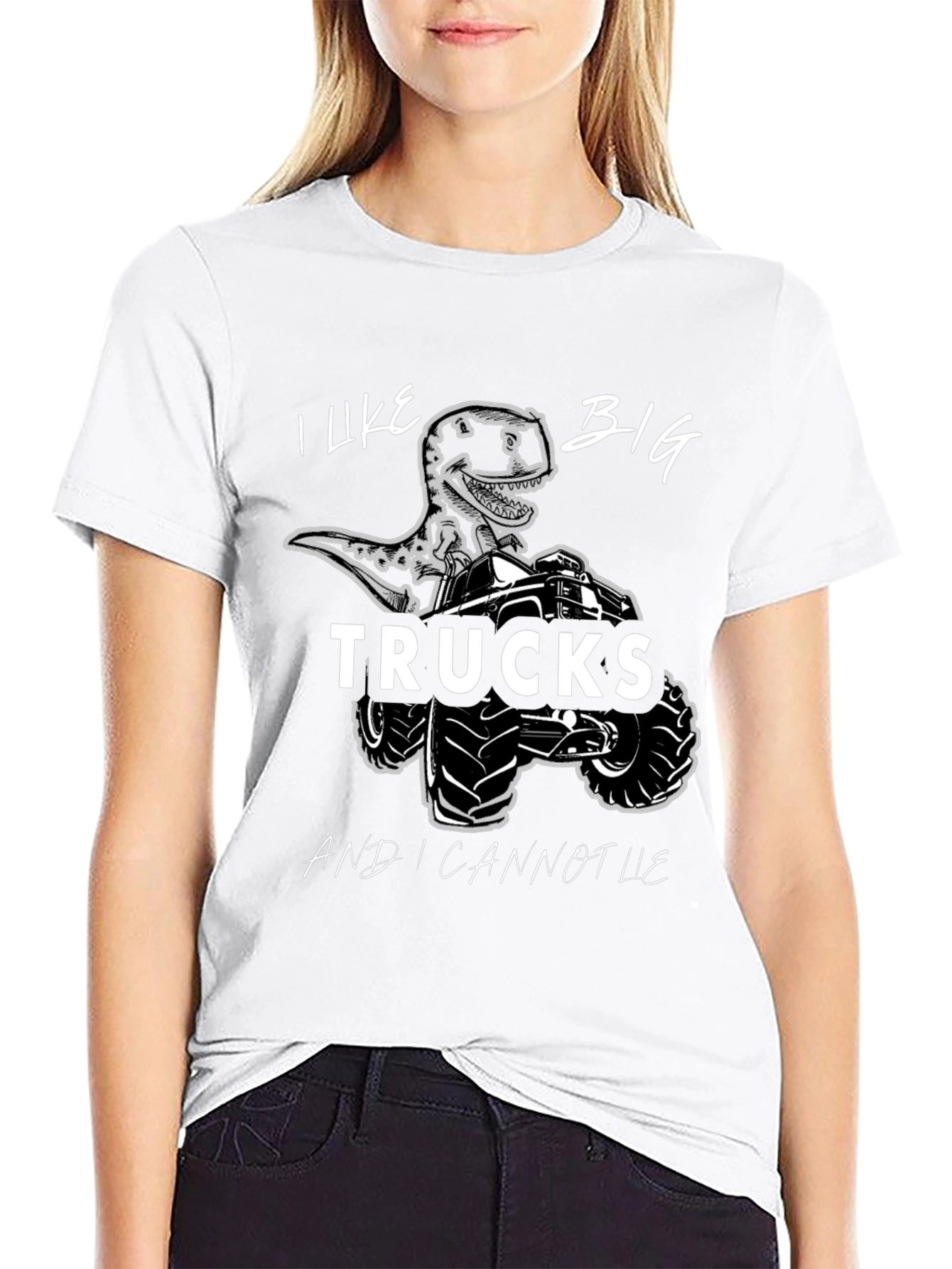 Big Trucks Dinosaur Graphic Tee - Black