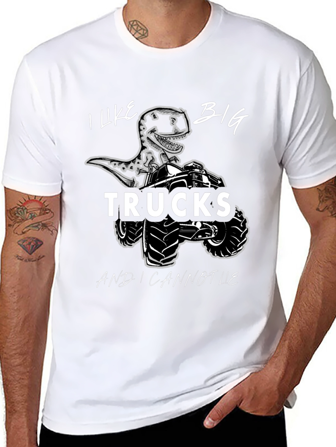 Big Trucks Dinosaur Graphic Tee - Black